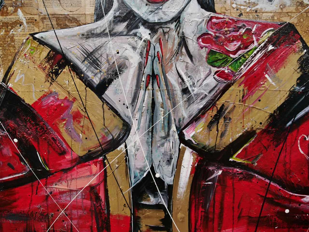 140cm x 100cm Geisha Abstract Realism Canvas Art Print - Japanese Book Club Decor, Living Room Wall Art, Office Painting