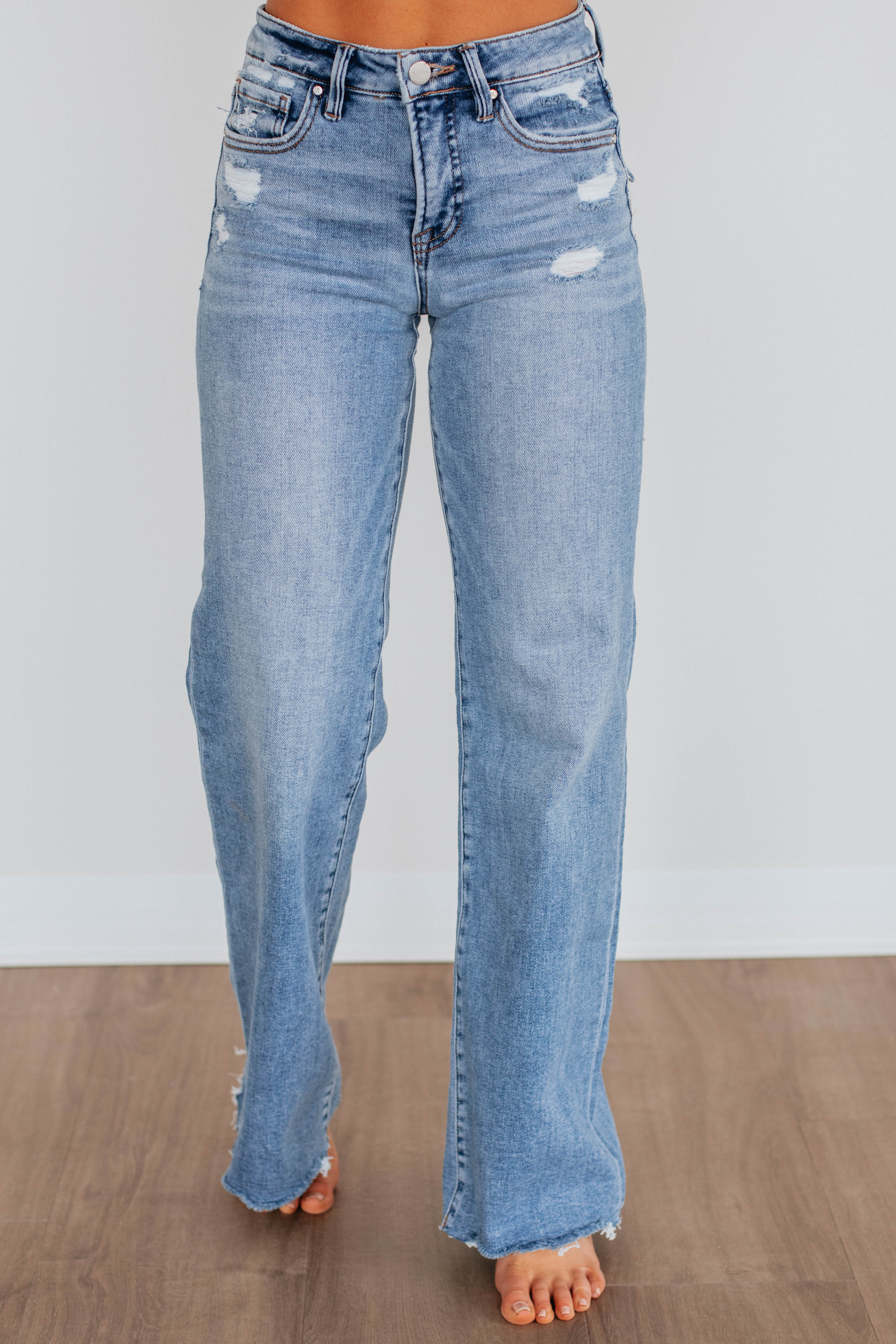 Adelyn Risen Women's Medium Wash Stretch Denim Jeans - Comfortable & Stylish for Casual Wear, Office, and Night Out