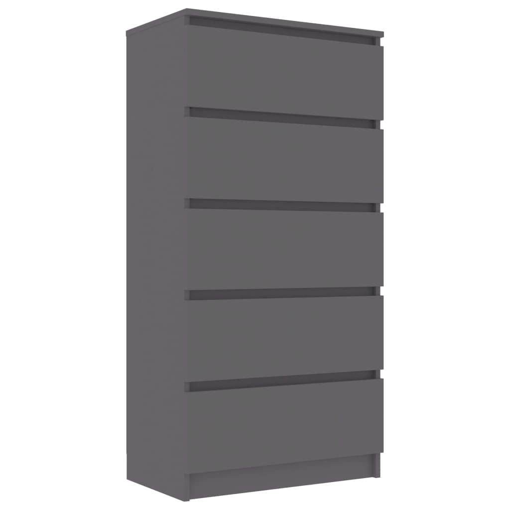 vidaXL Gray Engineered Wood Sideboard Drawer Coffee Bar Buffet Cabinet - Stylish Storage Console Table for Kitchen, Dining Room, Living Room, Hallway, and Home Office