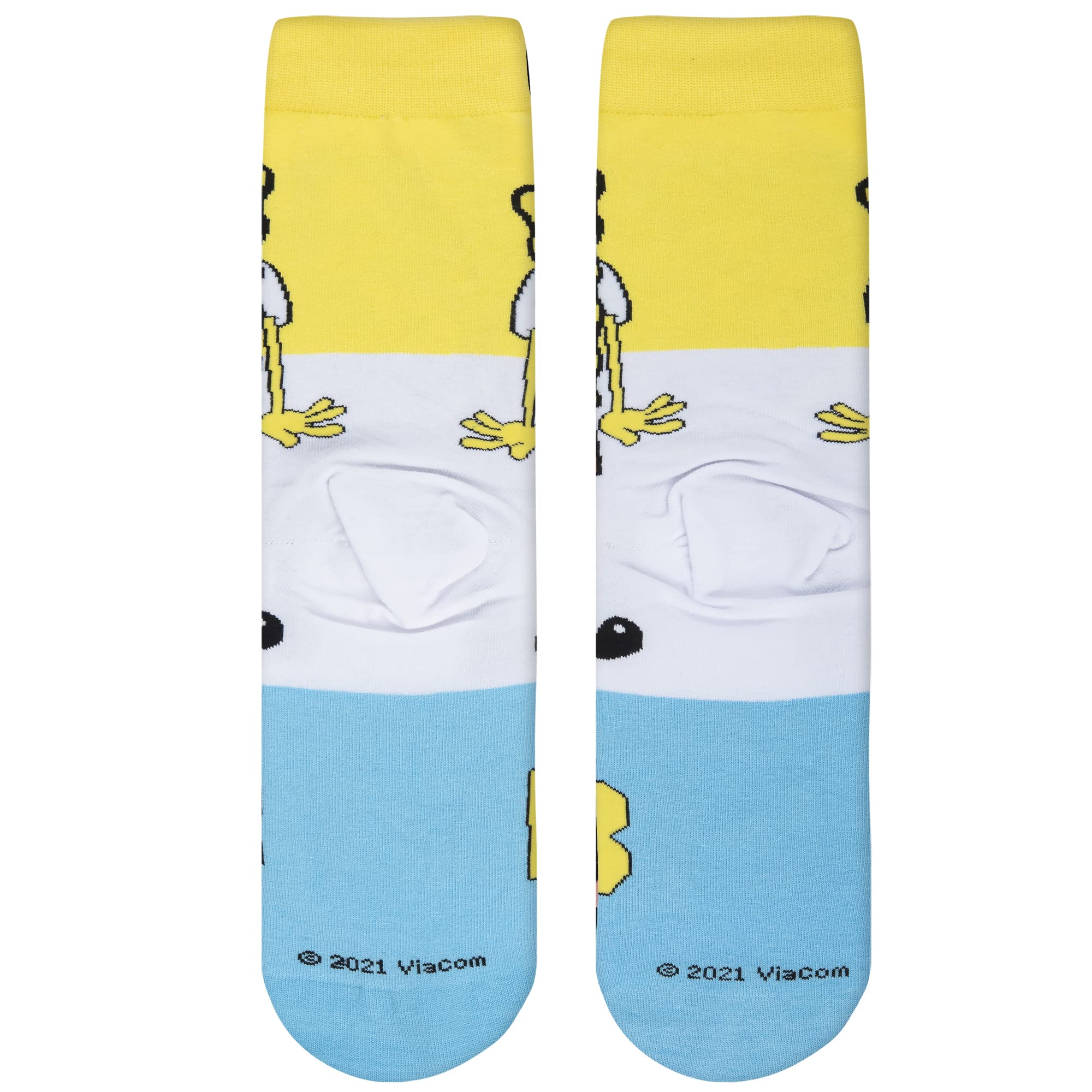 Odd Sox Nickelodeon SpongeBob Cartoon Socks for Men - Fun Novelty Crew Socks (Large) - Perfect for Cosplay, Gifts & Everyday Wear
