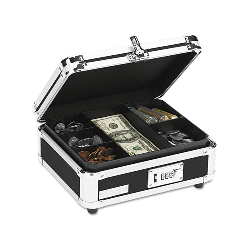 Secure Combination Locking Cash Box - Black & Chrome - Ideal for Home, Office, and Retail Use