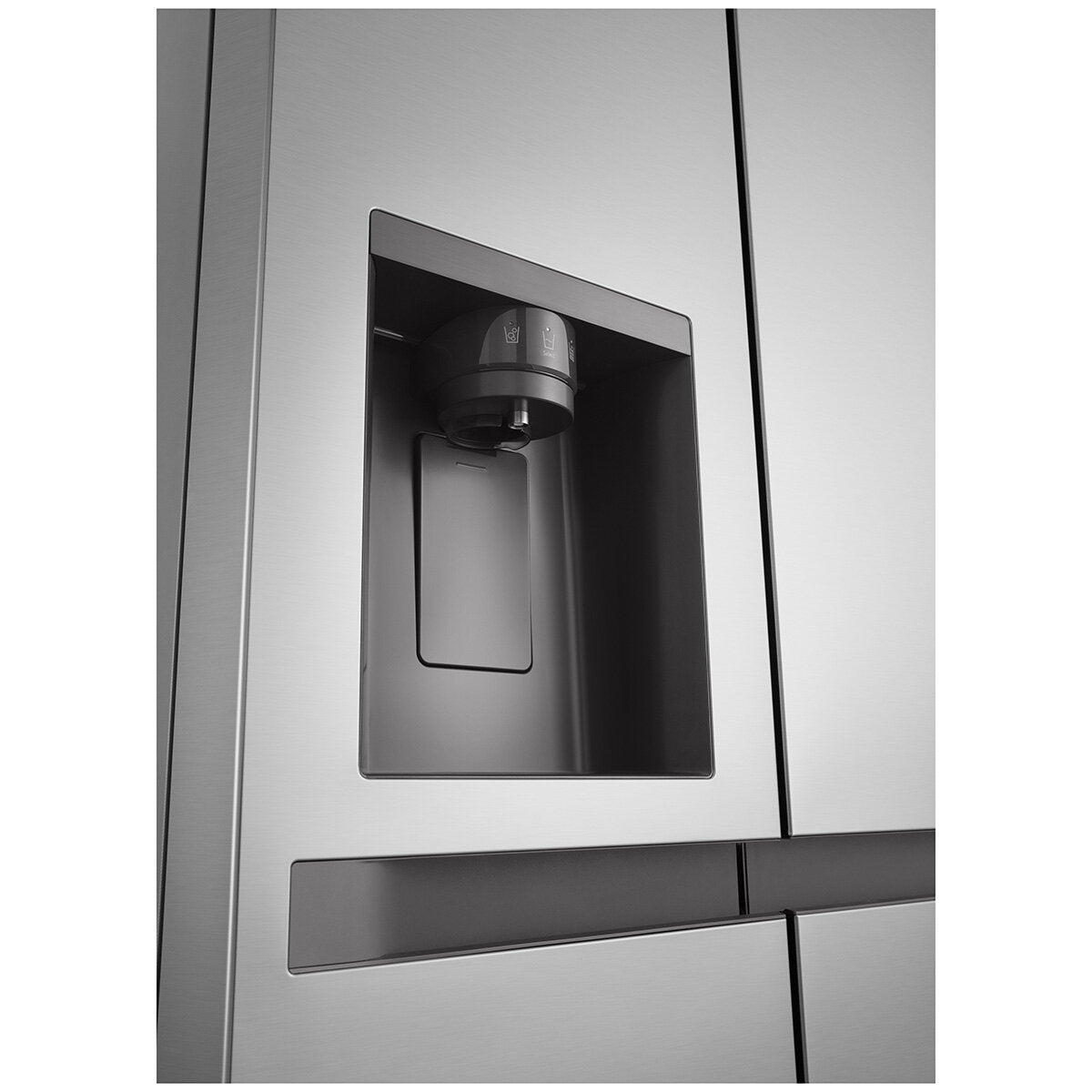 LG 641L Side by Side Refrigerator with Non-Plumbed Ice & Water Dispenser - Stainless Steel (Model GS-N599PL) - Perfect for Large Families & Open-Concept Kitchens