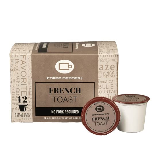 French Toast Flavored Coffee Pods by Coffee Beanery | 12 Count Medium Roast Arabica Coffee Capsules for Keurig Brewers - Perfect for Breakfast & Cozy Mornings