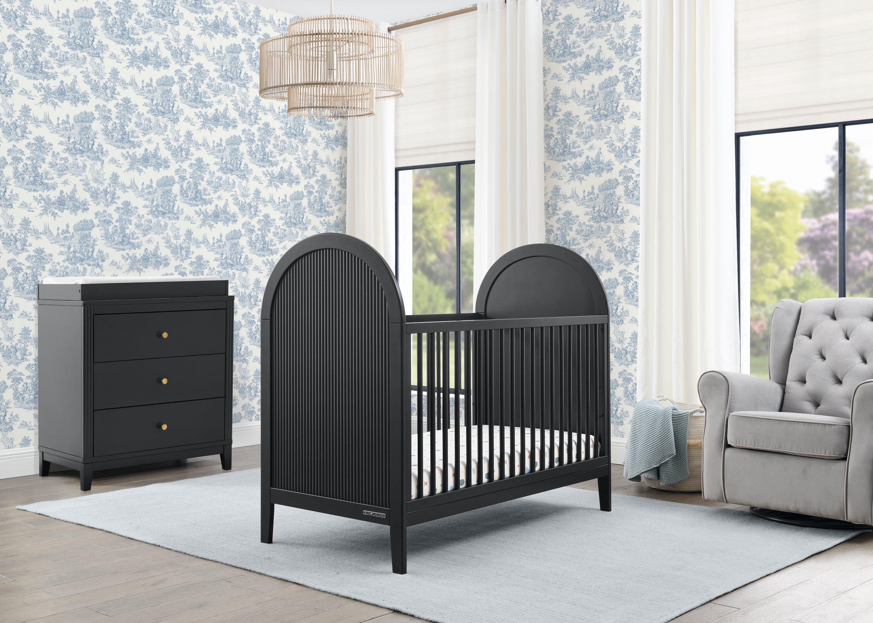Eloise 4-in-1 Convertible Baby Crib - Toddler Bed, Daybed & Full-Size Bed Conversion - Safe Nursery Furniture for Newborns to Teens - Perfect for Bedrooms, Daycare & Guest Rooms