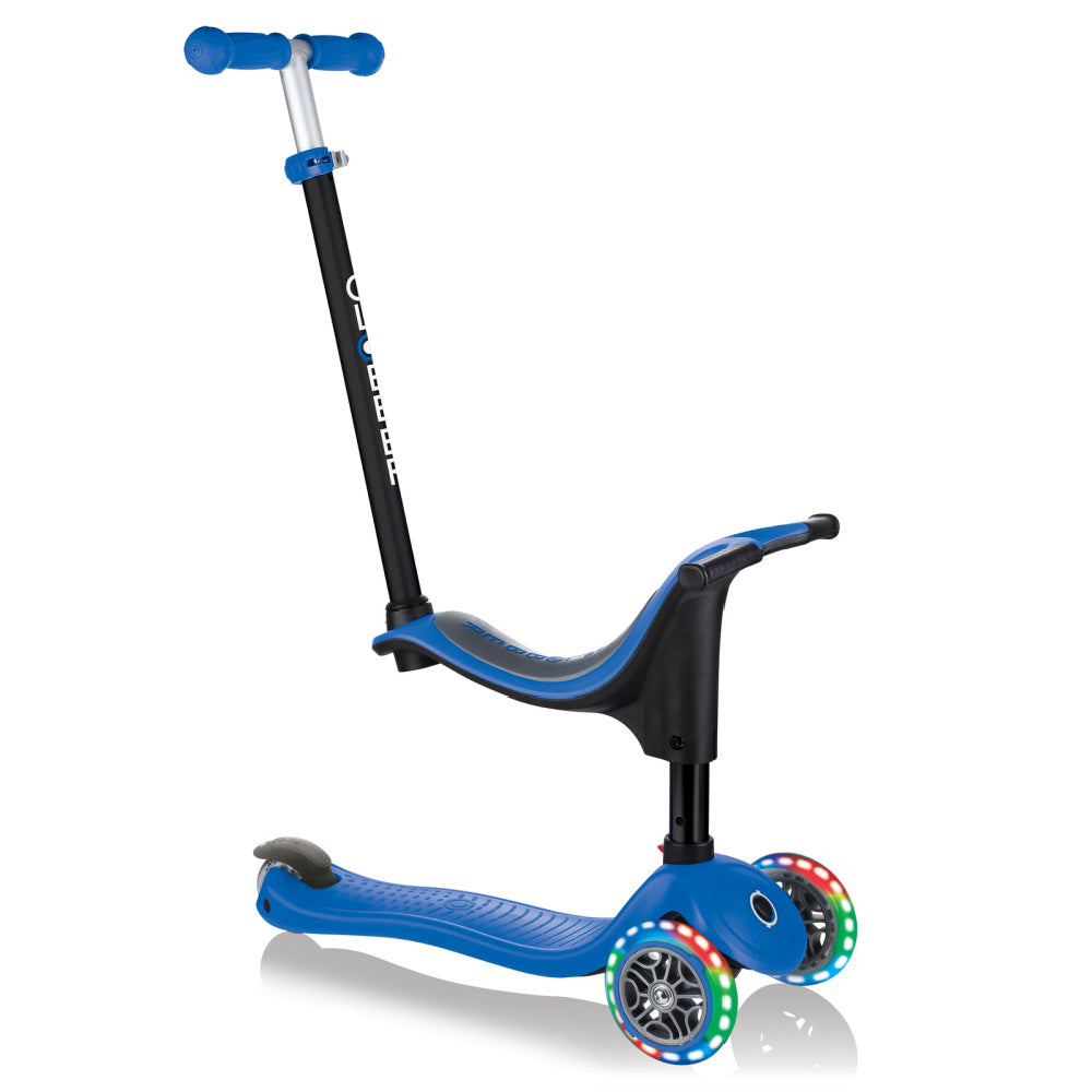 Globber Go Up Sporty Lights Scooter for Kids - LED Wheel Light Up Kick Scooter with Adjustable Handlebar - Perfect for Outdoor Play, Commuting & Neighborhood Rides