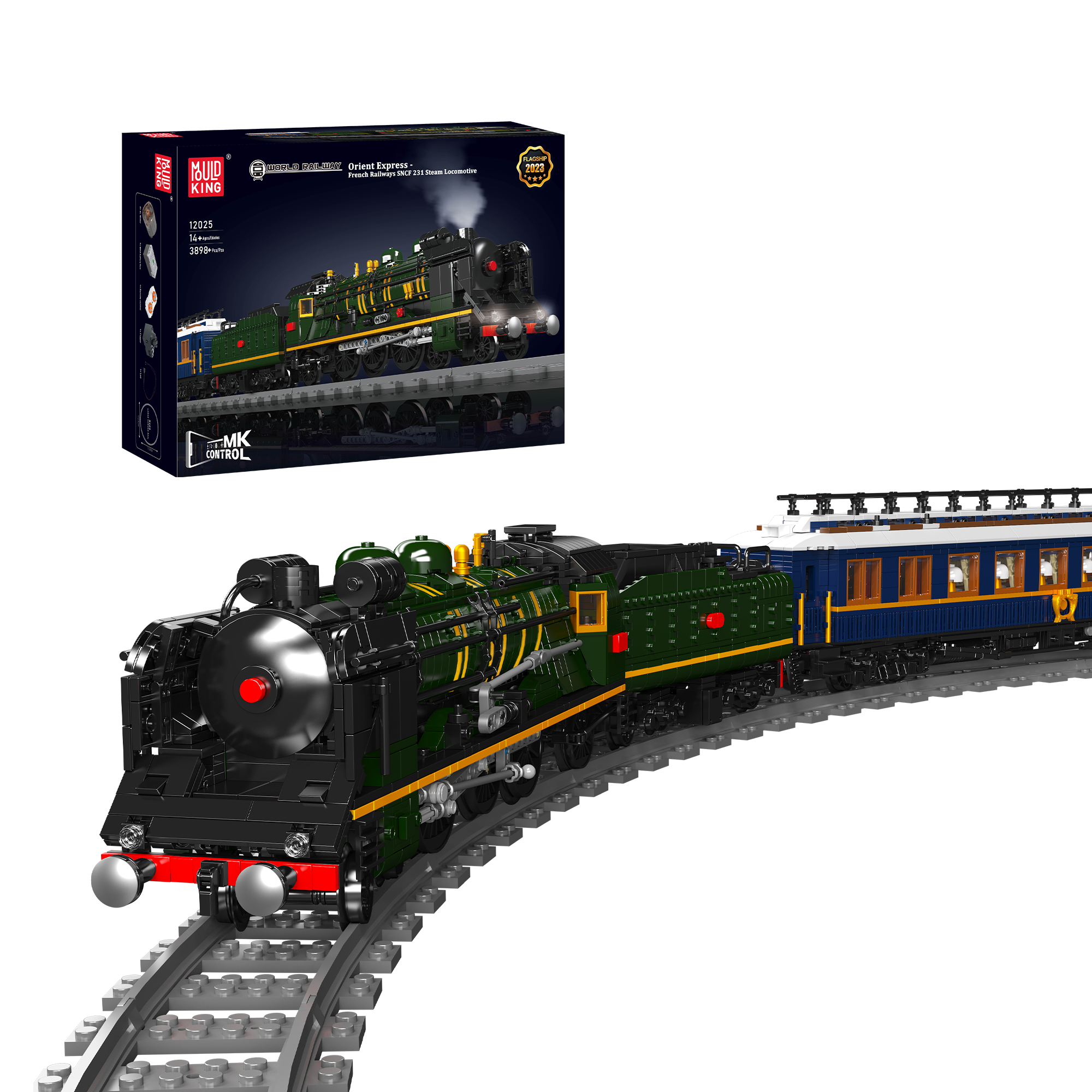 Mould King 12025 Orient Express SNCF 231 Steam Locomotives Building Set - 3,898 Piece Model Train Kit for Adults & Collectors | Perfect for Display, Gifts & Railway Enthusiasts