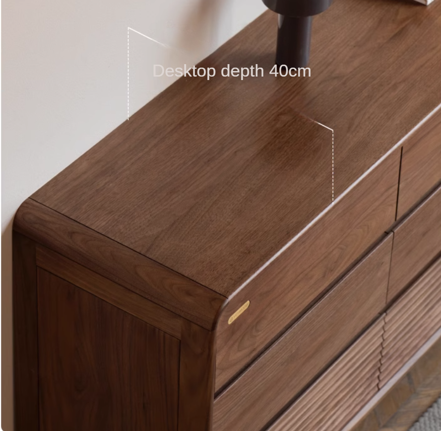 Premium Black Walnut Solid Wood Storage Cabinet with Drawers - Handcrafted Dresser for Bedroom, Living Room & Office Organization