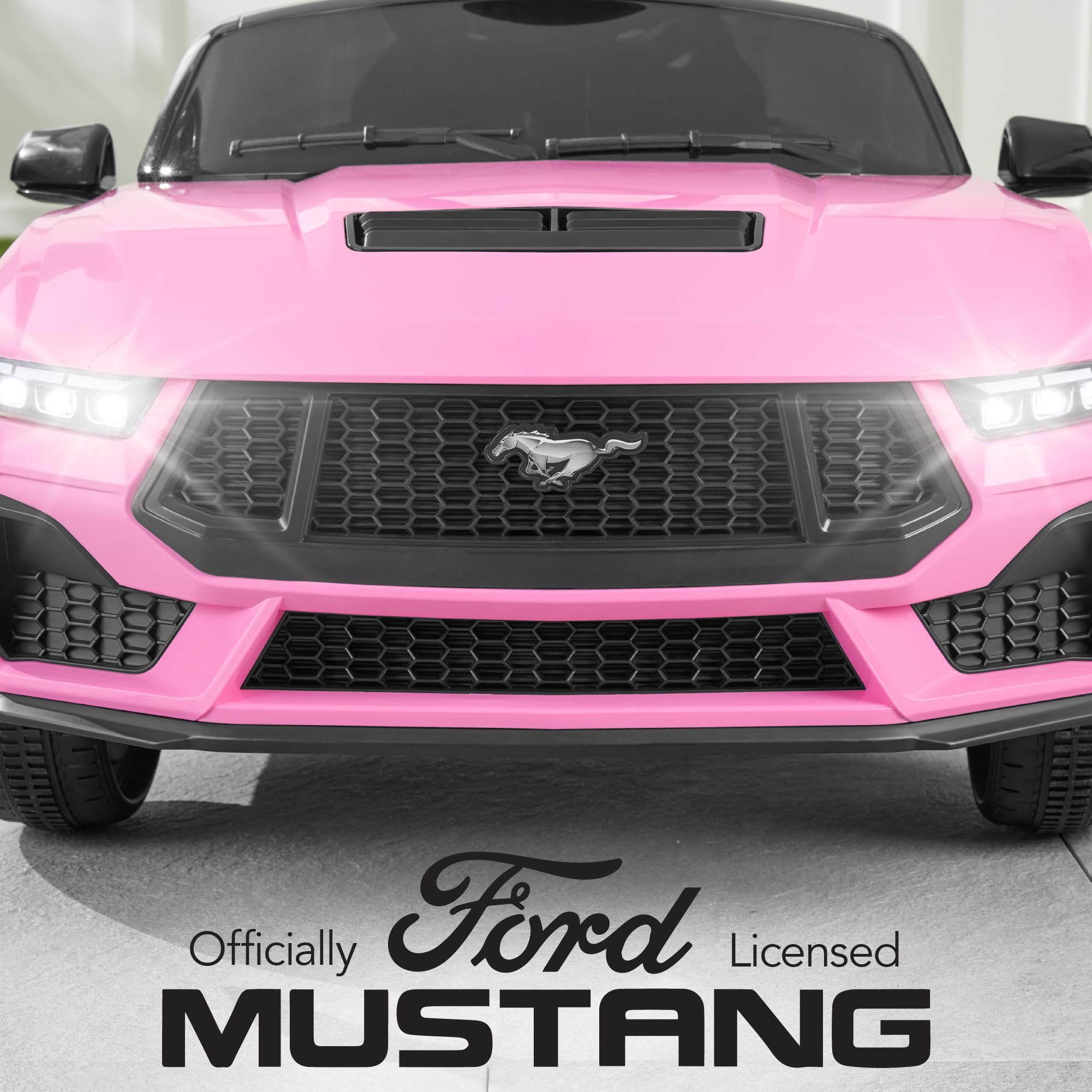 Best Choice Products 12V Electric Ride-On Car for Kids - Officially Licensed Ford Mustang with Parent Remote Control, LED Lights, 2 Speed Modes & Bluetooth - Pink | Perfect for Birthday Gifts, Outdoor Play & Pretend Driving Fun
