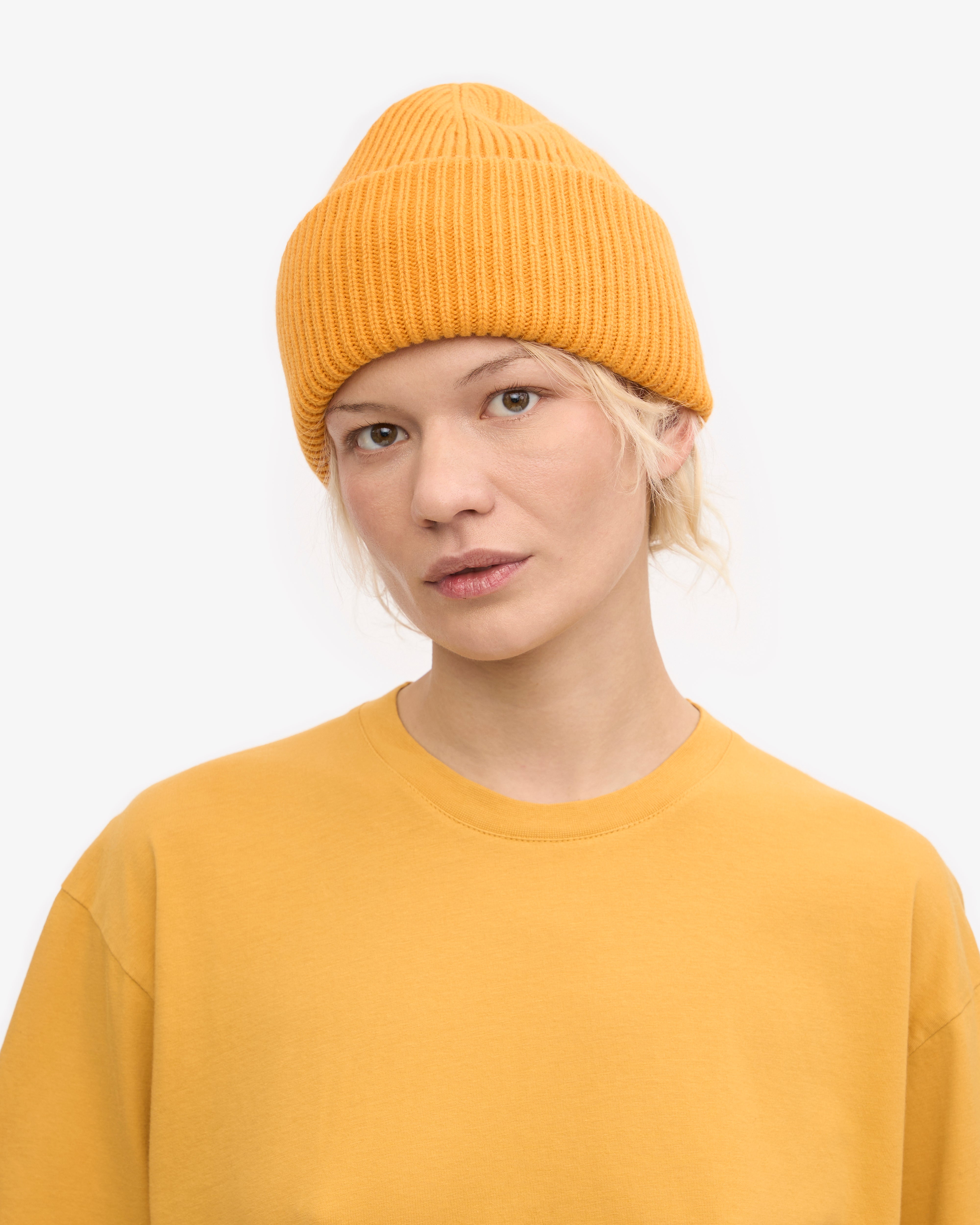 Premium Merino Wool Beanie - Soft & Warm Winter Hat for Men & Women - Burned Yellow - Perfect for Skiing, Hiking & Outdoor Activities