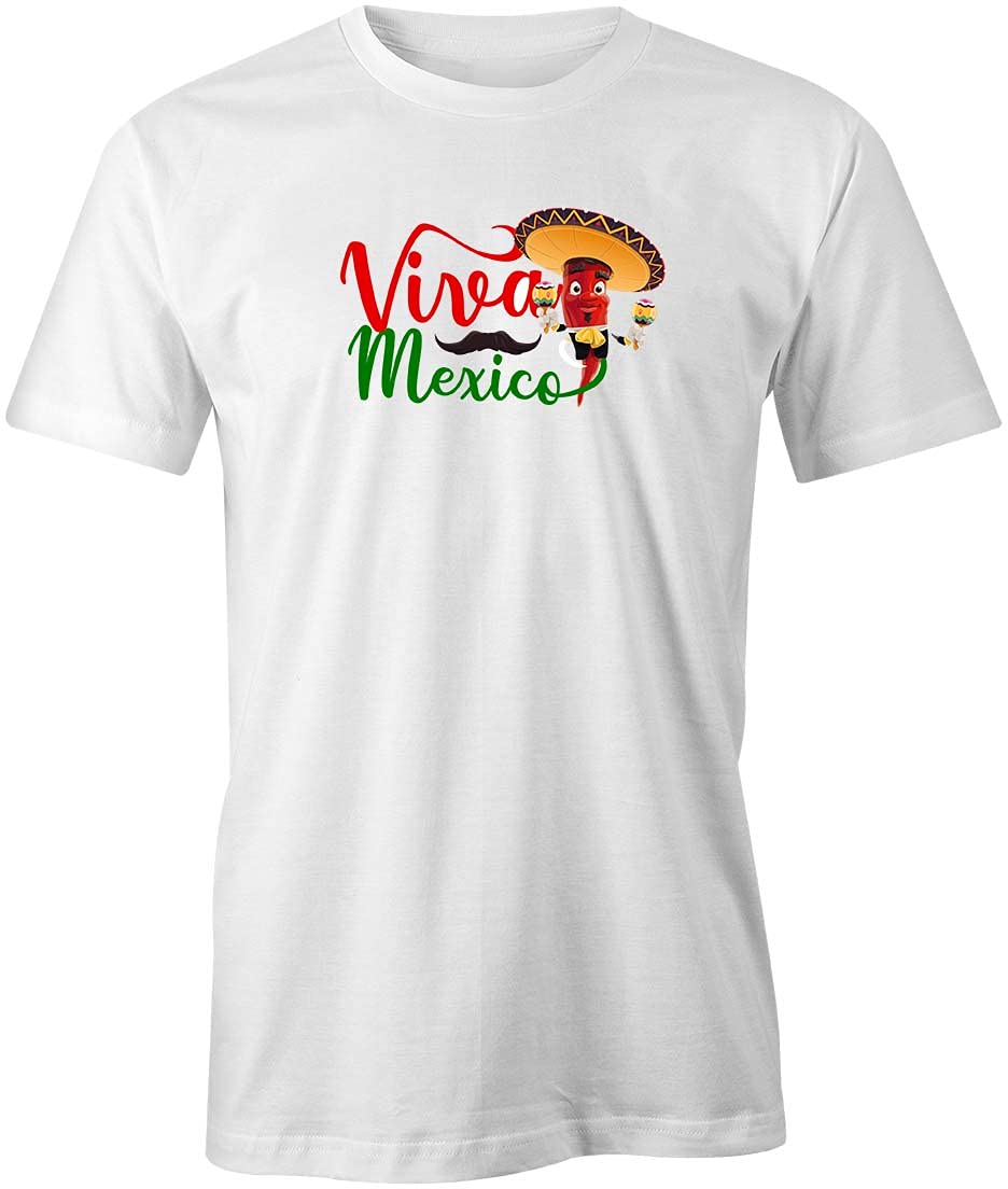 Viva Mexico Pepper Graphic T-Shirt - White Printed Cotton Tee for Men & Women | Cinco de Mayo, Mexican Independence Day Celebration Outfit