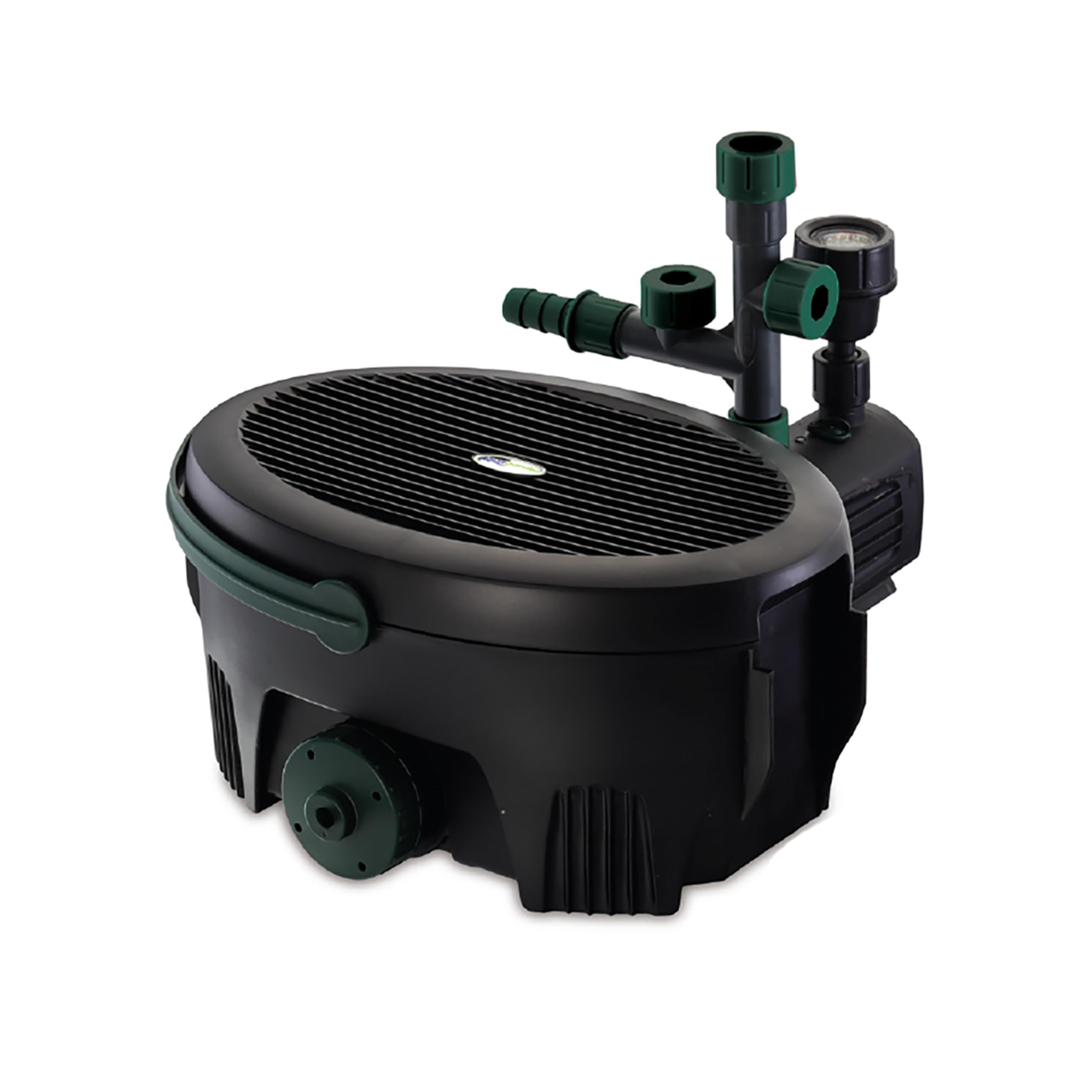 Pennington Aquagarden 6-in-1 Pond Water Pump with Filter, UV Clarifier & LED Spotlight - All-in-One Solution for Clean, Clear Ponds up to 900 Gallons - Perfect for Backyard Water Features, Koi Ponds & Garden Fountains (Black)