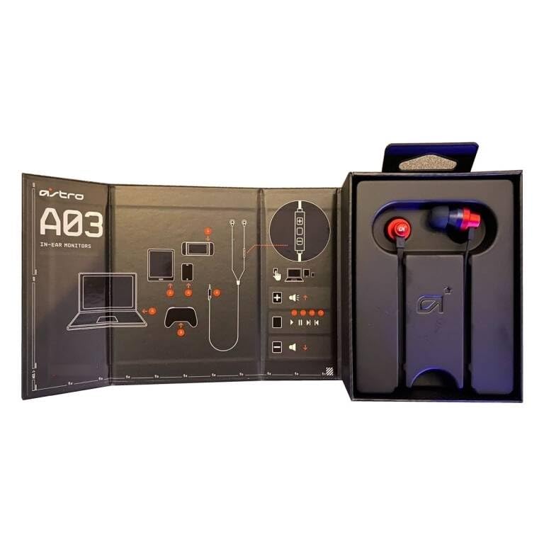ASTRO A03 In-Ear Headphones with Microphone - 3.5mm Jack, Blue & Red (Perfect for Gaming, Music, and Phone Calls)