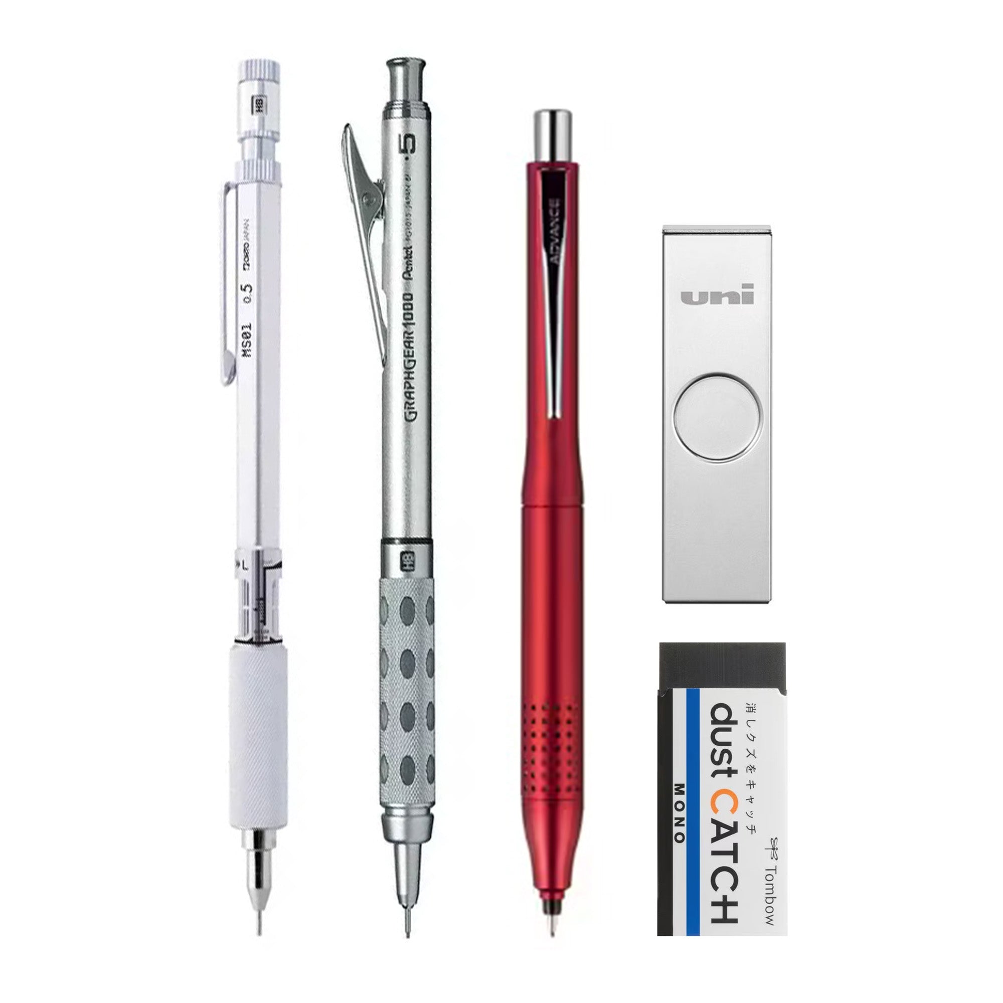 Premium Metal Mechanical Pencil Set - 0.5mm & 0.7mm Drafting Pencils with Refillable Lead - Perfect for Writing, Sketching, Engineering & School Supplies
