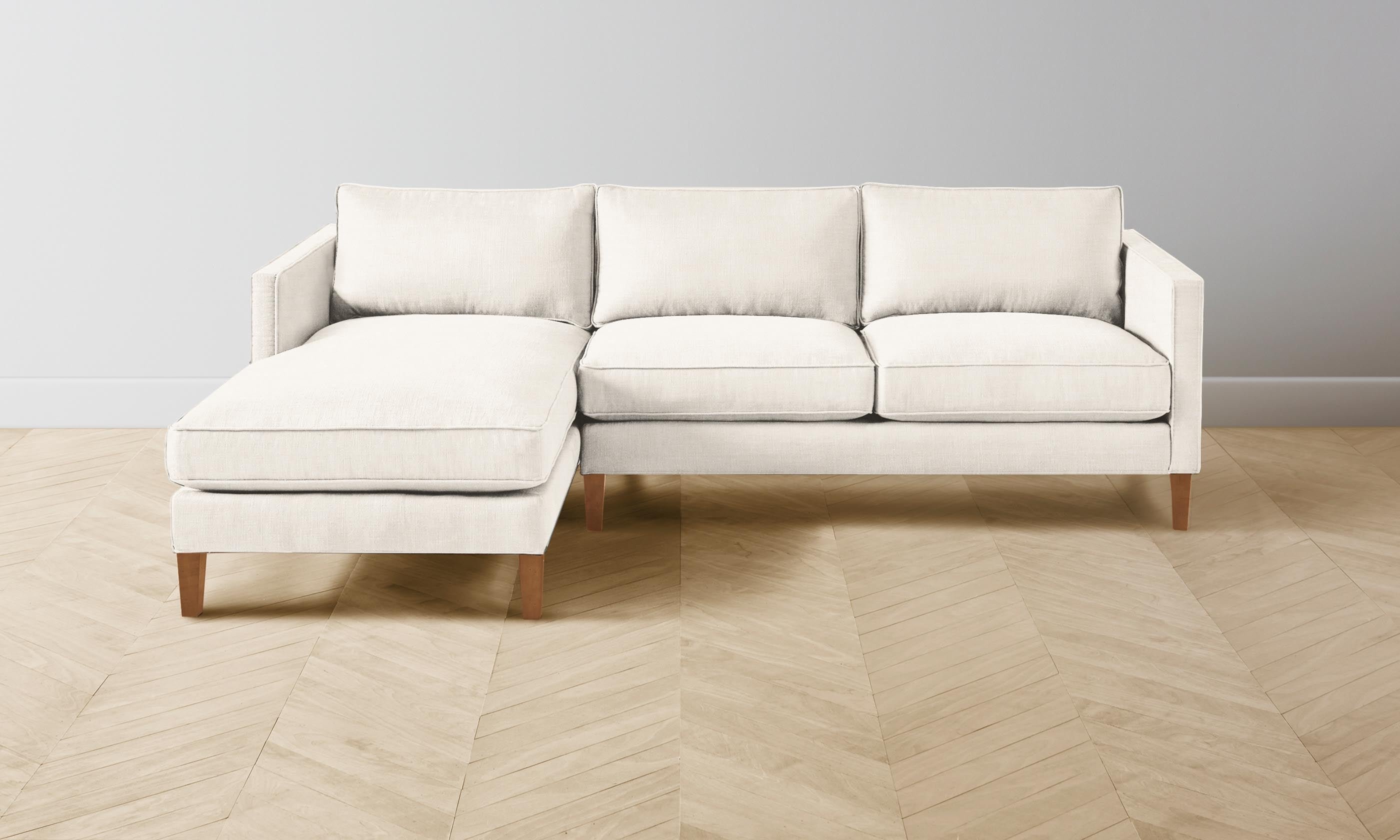 Premium Crosby Sectional Sofa - Performance Woven Chenille Fabric in Desert Beige | Modern Living Room Furniture for Comfortable Lounging & Family Gatherings