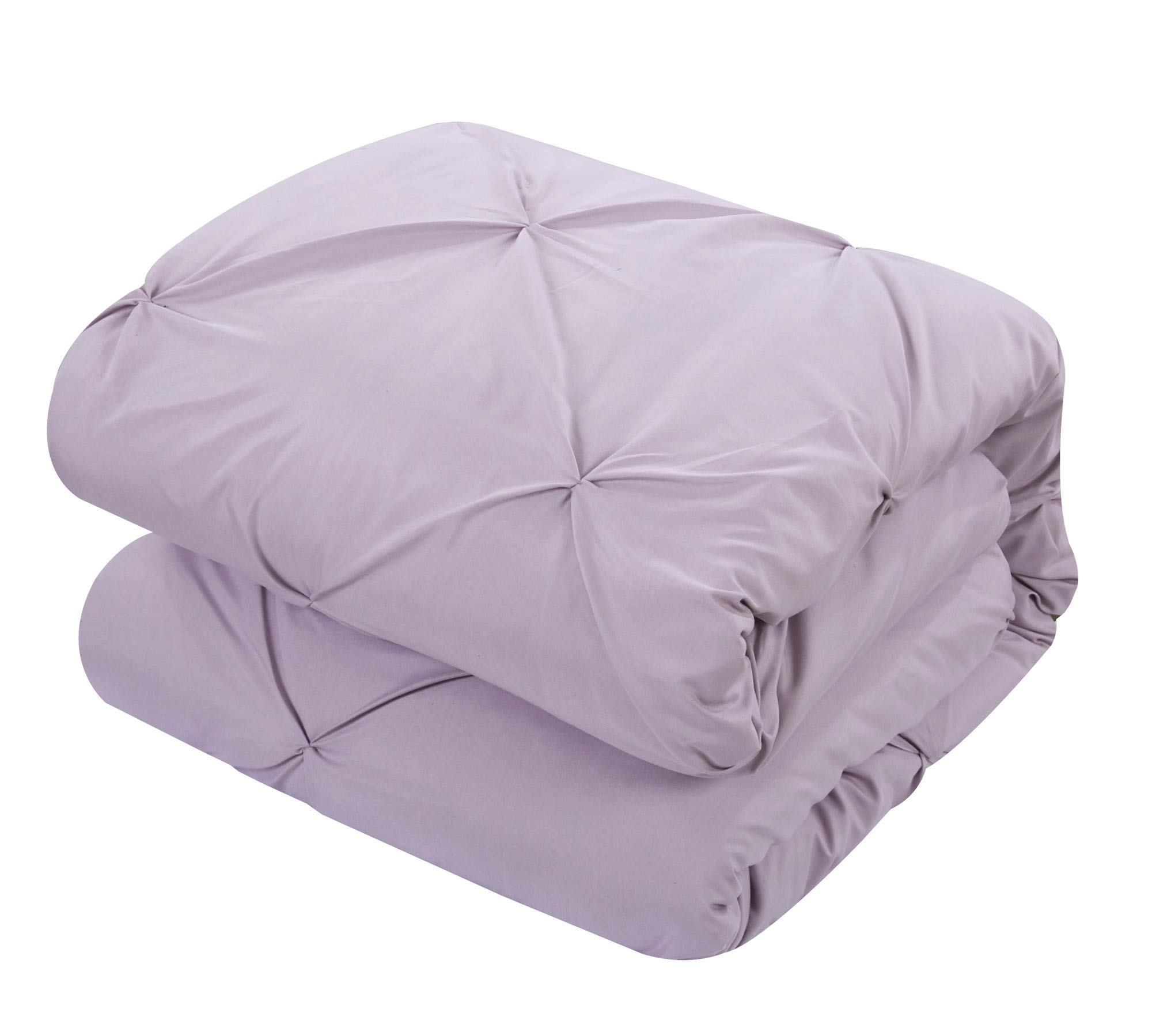 Chic Home Hannah 10-Piece Comforter Set - Queen Size Lavender Pinch Pleated Ruffled Pintuck Bedding with Sheet Set & Decorative Pillow Shams | Complete Bed in a Bag for Luxurious Bedroom Decor