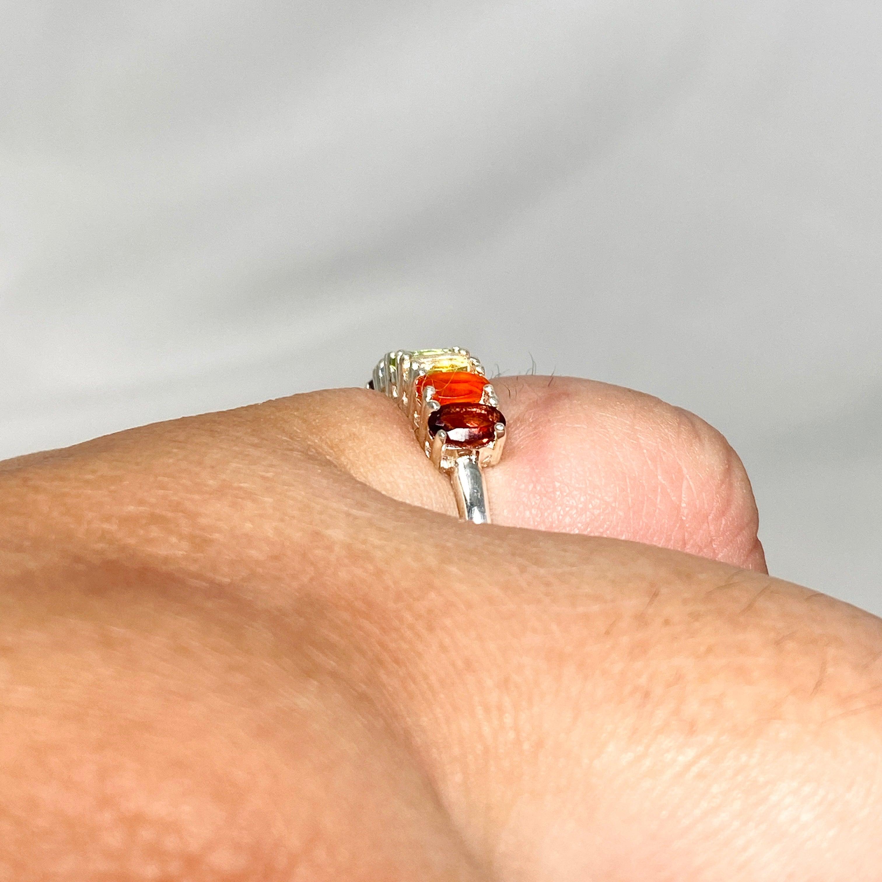 Chakra Healing Ring R4177 - Spiritual Energy Balance Jewelry for Meditation, Yoga & Positive Vibes