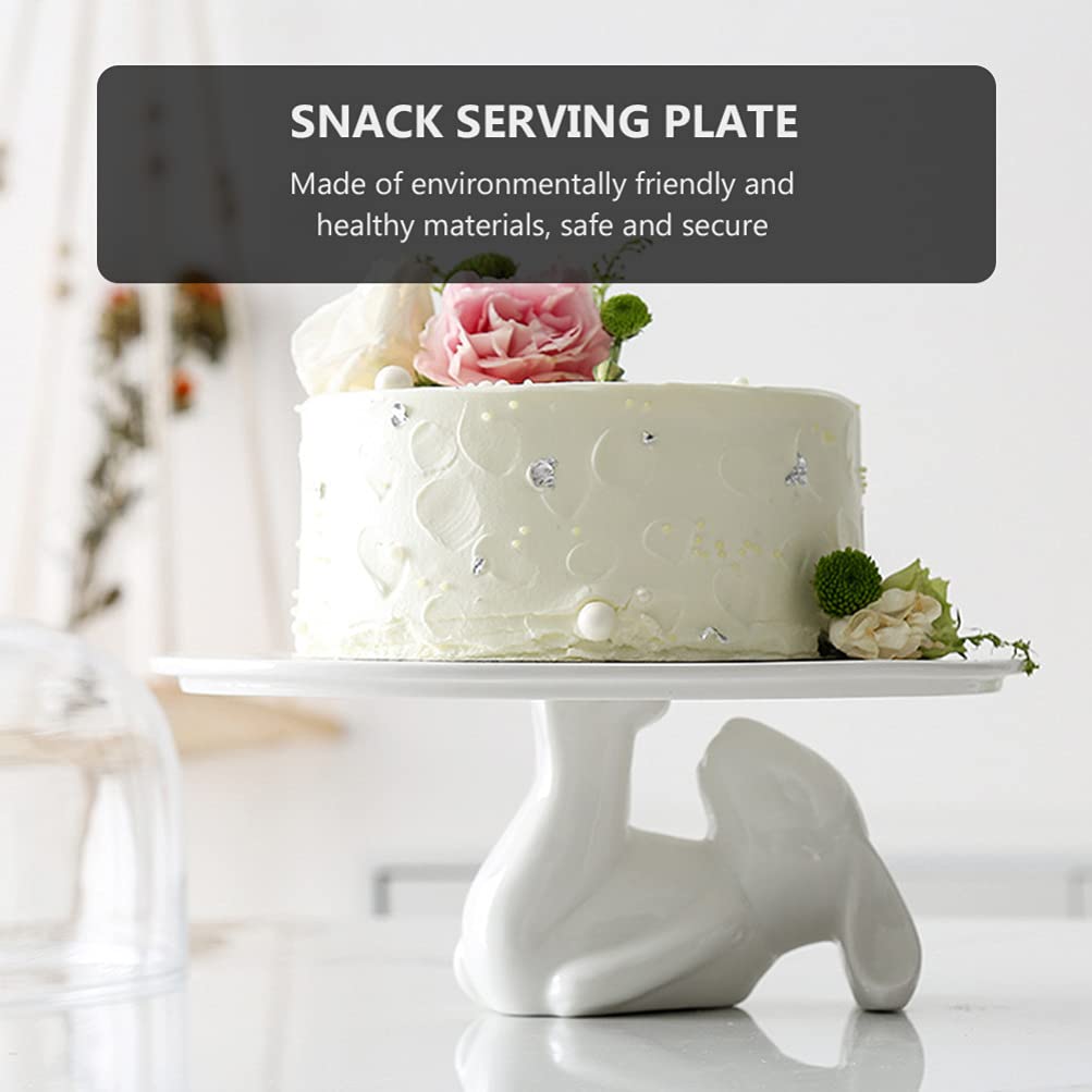 DOITOOL White Ceramic Dessert Plates 25cm - Elegant Cupcake Stand for Wedding, Easter Table Decor, Fruit Snacks & Candy Display - Perfect for Home Decor, Party Serving, and Jewelry Organization