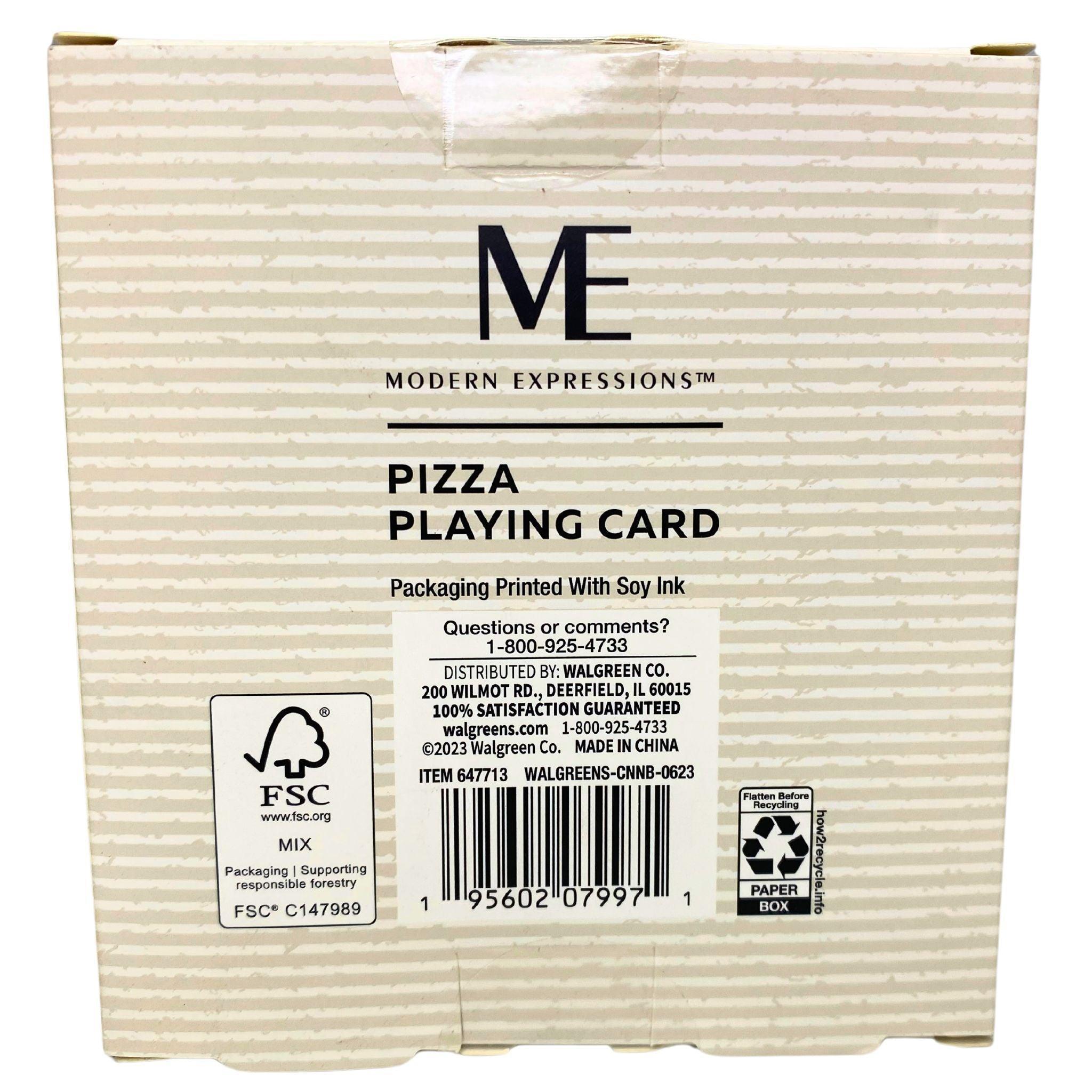 ME Modern Expressions Pizza Playing Cards - 36 Pcs Deck for Game Nights, Parties & Collectors | Fun Pizza-Themed Cards for Family Gatherings & Poker Games