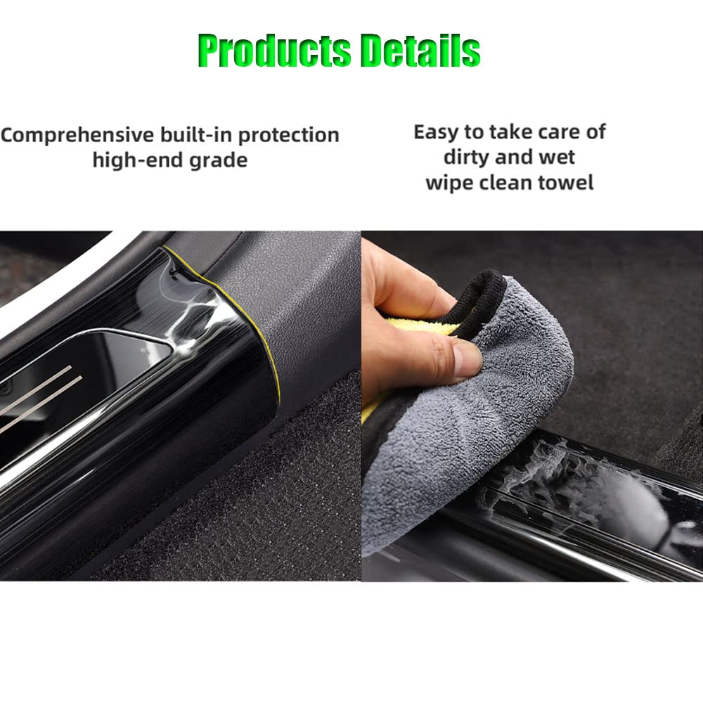 BOYOUS 4PCS Stainless Steel Door Sill Guards for Hyundai Elantra 2021-2025 - Anti-Scratch Protection, Silver & Blue Trim - Perfect for Car Door Protection and Style Enhancement
