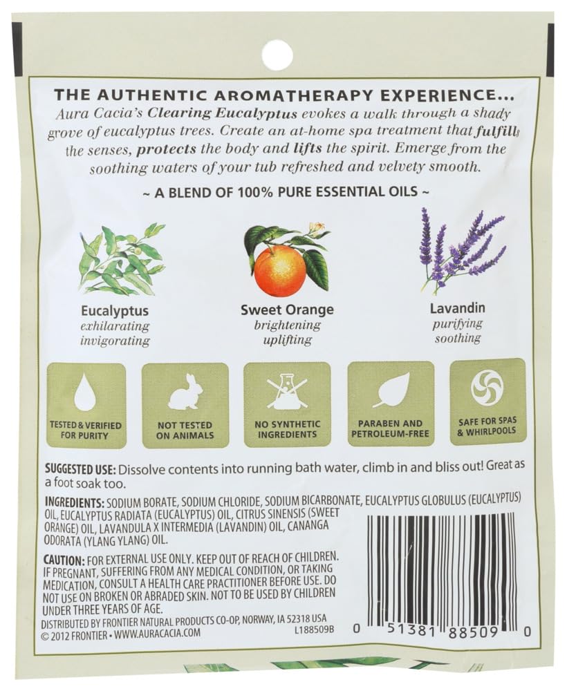 Aura Cacia Eucalyptus Essential Oil for Bath & Shower - Relaxing Aromatherapy, Stress Relief & Respiratory Support - Perfect for Spa, Yoga & Home Wellness