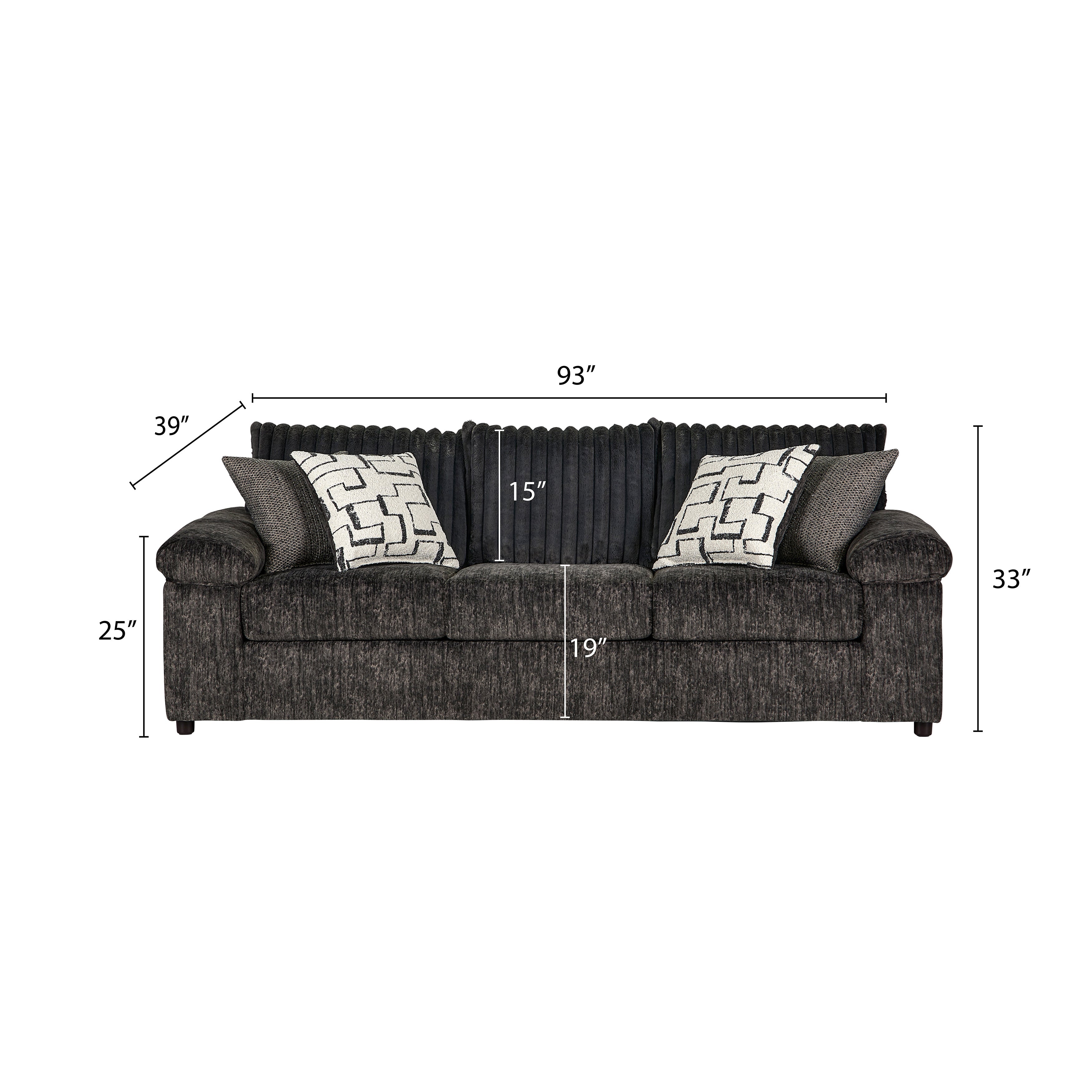Roundhill Furniture Nason Wide Wale Corduroy Sofa - Modern Comfortable Fabric Couch for Living Room, Lounge & Home Decor