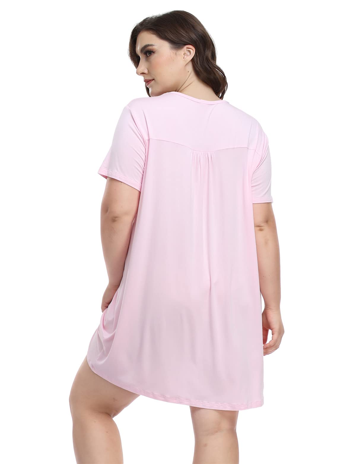 MissNina Women's Plus Size Nightgown - Soft Modal Sleep Shirt & Sleep Dress with V-Neck - Comfortable Loungewear for Relaxing at Home or Overnight Stays