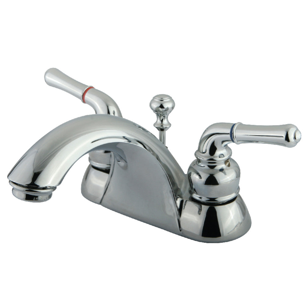 Kingston Brass KB2622B Naples 4-Inch Centerset Bathroom Faucet - Chrome Finish, Single Handle, Ideal for Small Bathroom Sinks & Vanities