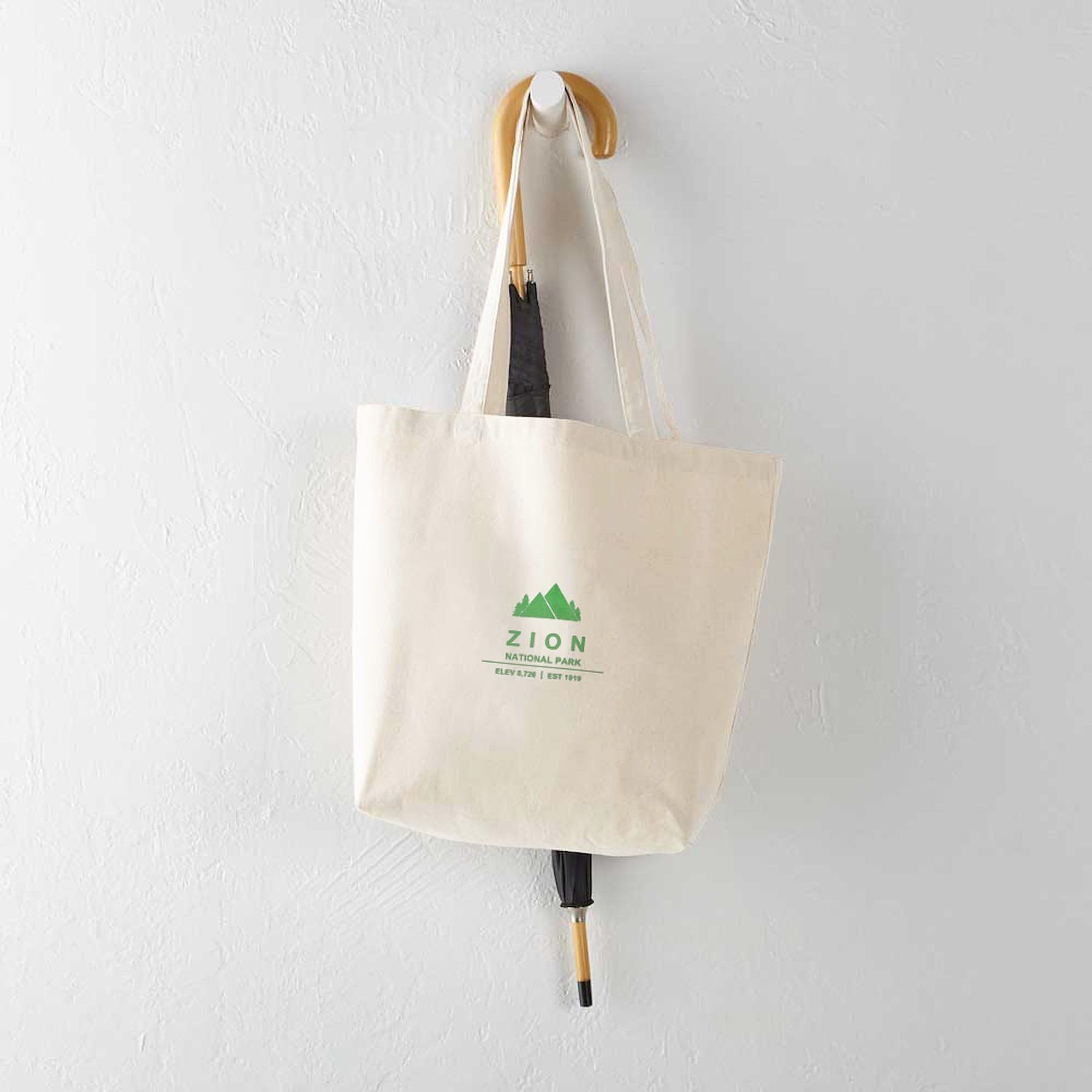 Zion National Park Utah Tote Bag - Natural Canvas Reusable Shopping Bag for Travel, Groceries & Beach