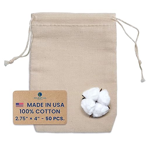 2.75x4 Inch (Pack of 50) - Natural Drawstring
