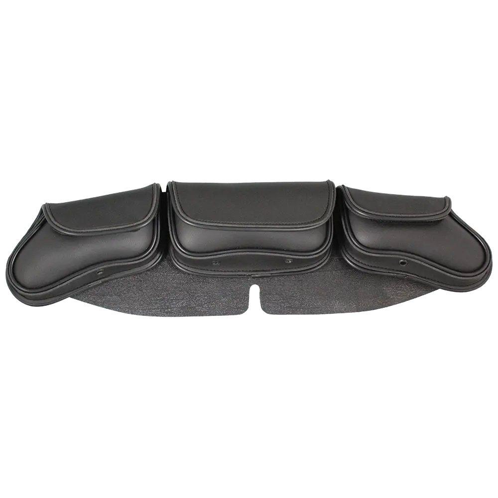 Open Road Curved PVC Windshield Bag - Motorcycle Windshield Storage Pouch for Maps, Phones & Accessories - Durable Waterproof Travel Organizer for Harley, Honda, Yamaha & Cruiser Bikes