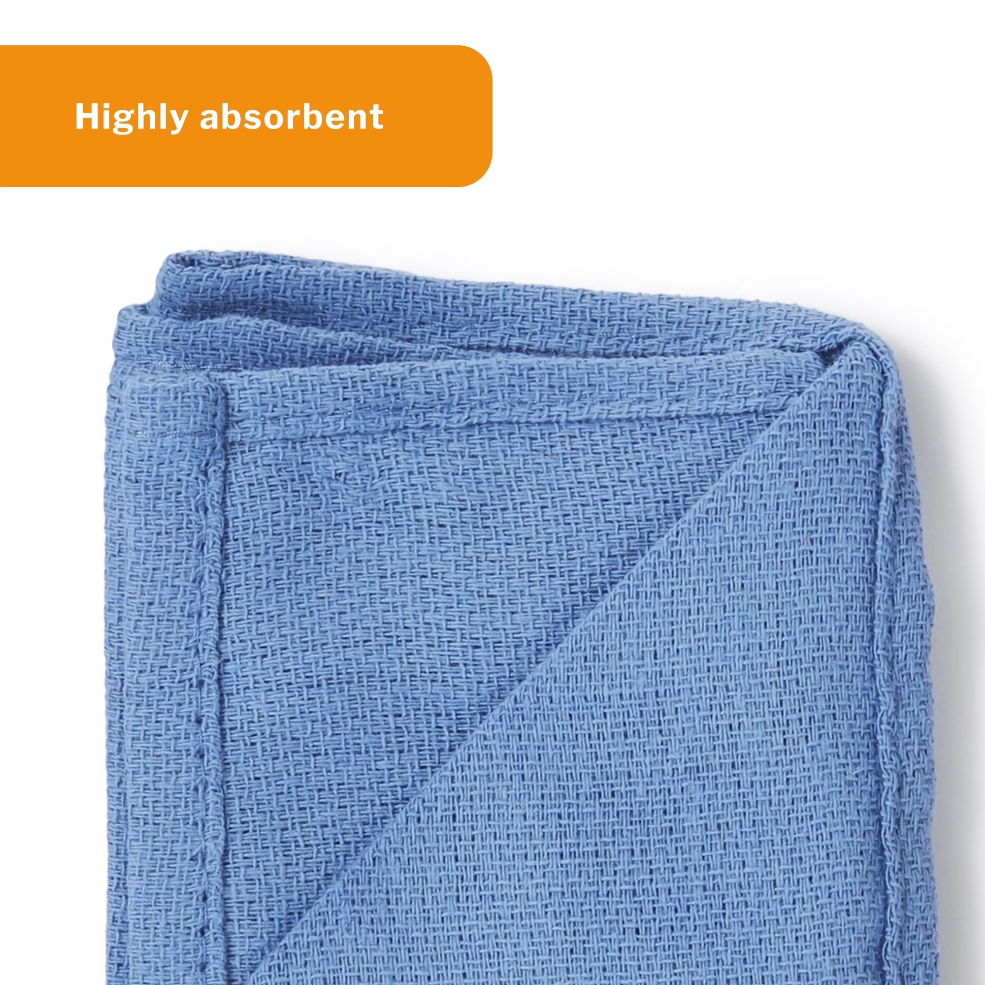 McKesson Sterile Disposable O.R. Towels - Pre-Washed Cotton Plain Weave, Blue 17x27 Inches, 80 Count - Ideal for Surgical, Medical, and First Aid Use