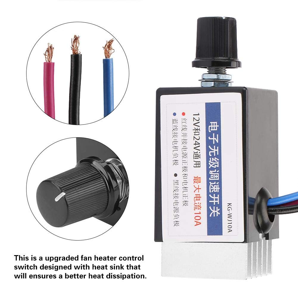 12V/24V DC Motor Speed Controller - Variable Fan Speed Regulator for Car, Truck & RV Cooling Systems - Perfect for Automotive, Marine & DIY Projects