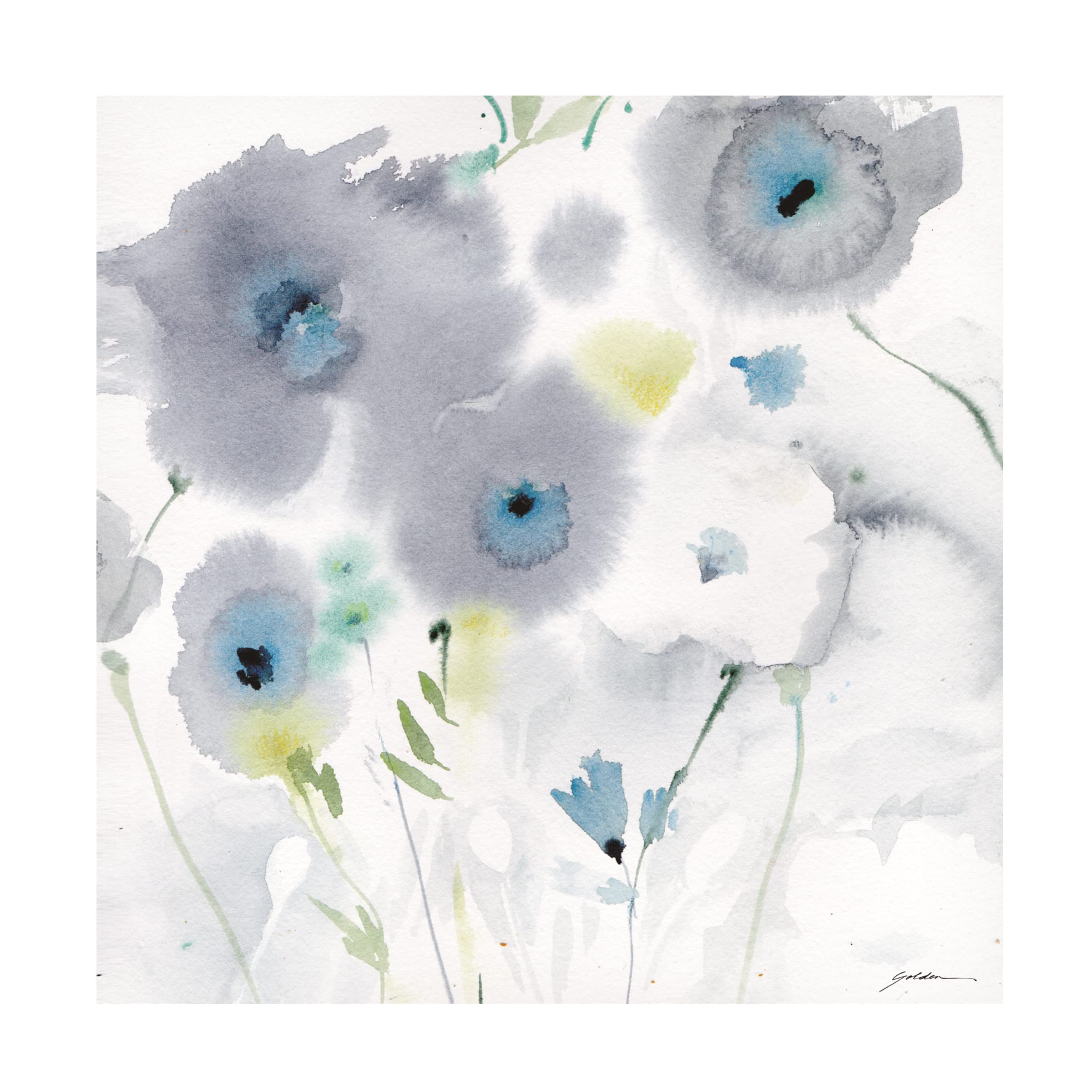 Trademark Fine Art 'Ghost Flowers' Canvas Wall Art by Sheila Golden - Elegant Floral Painting for Living Room, Bedroom & Office Decor