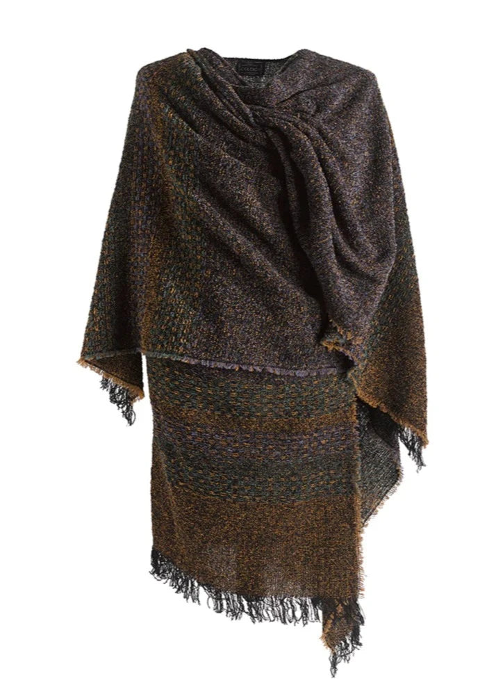 Celtic Ruana Lambswool Wrap Shawl - Soft Warm Wool Poncho Cape for Women - Perfect for Fall, Winter & Outdoor Activities