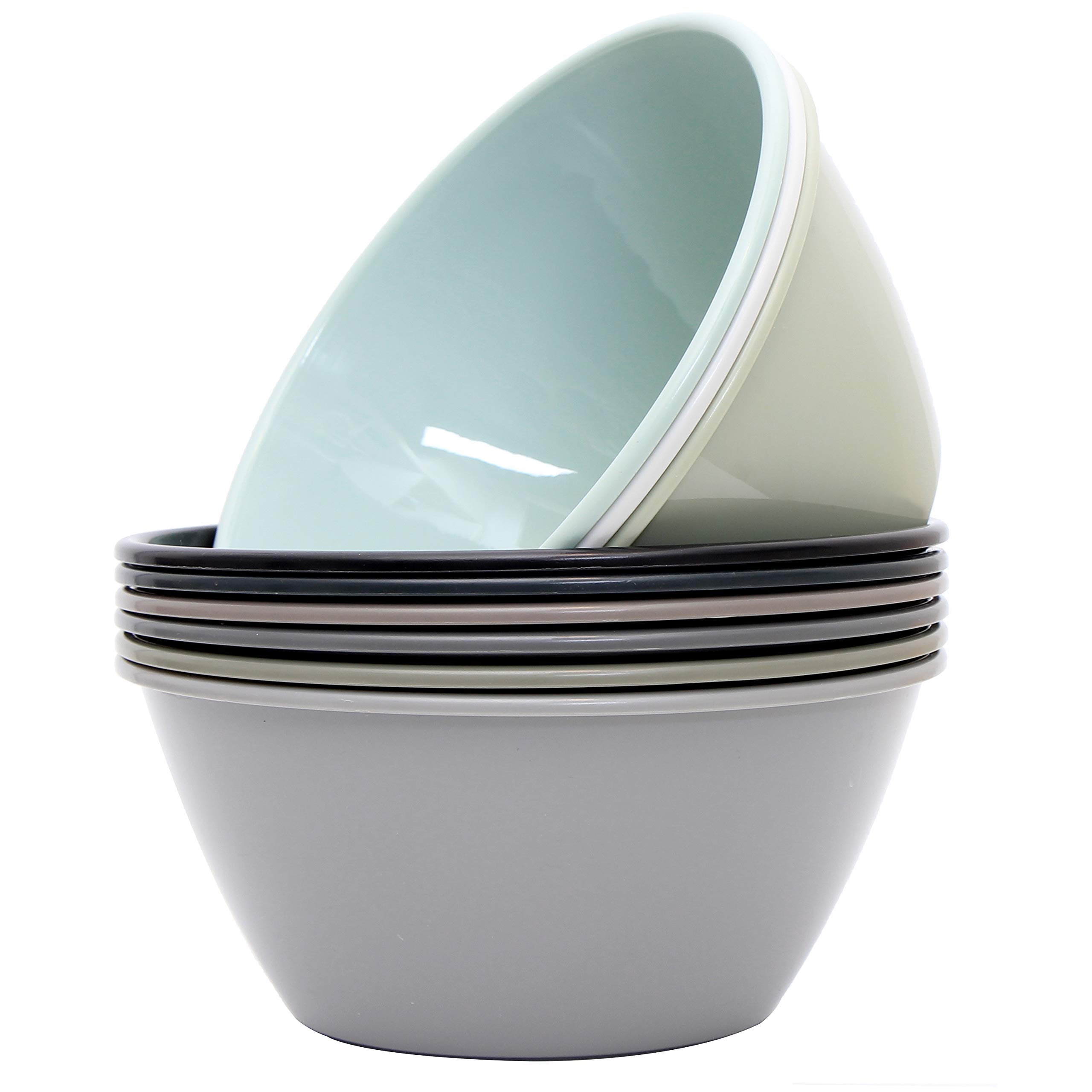 Youngever 50oz Plastic Bowls Set of 9 - Large Cereal & Soup Bowls in 9 Vibrant Colors | Perfect for Breakfast, Snacks, Salads & Family Dining