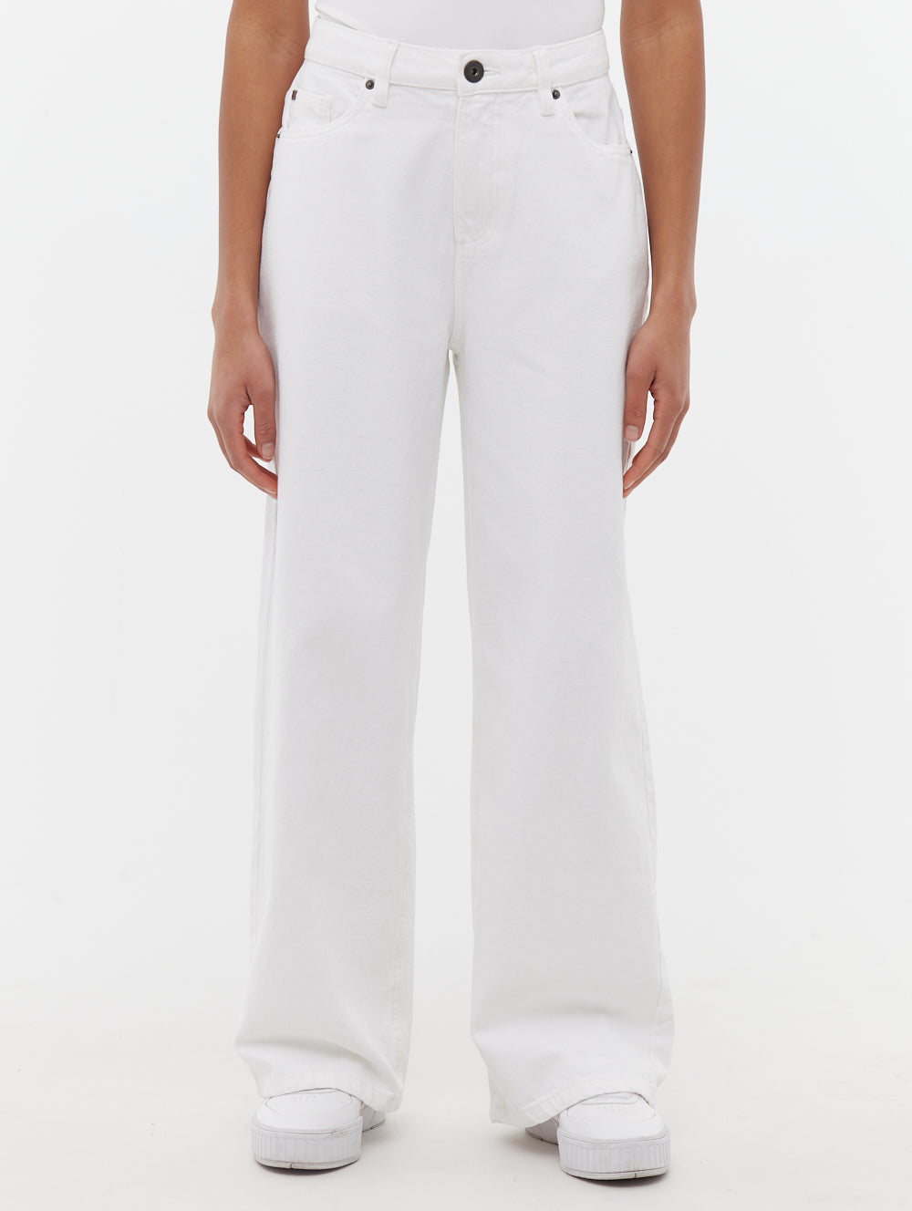 Maxina Women's High Waist Wide Leg Jeans - Stretchy Comfort Denim Pants for Casual & Office Wear