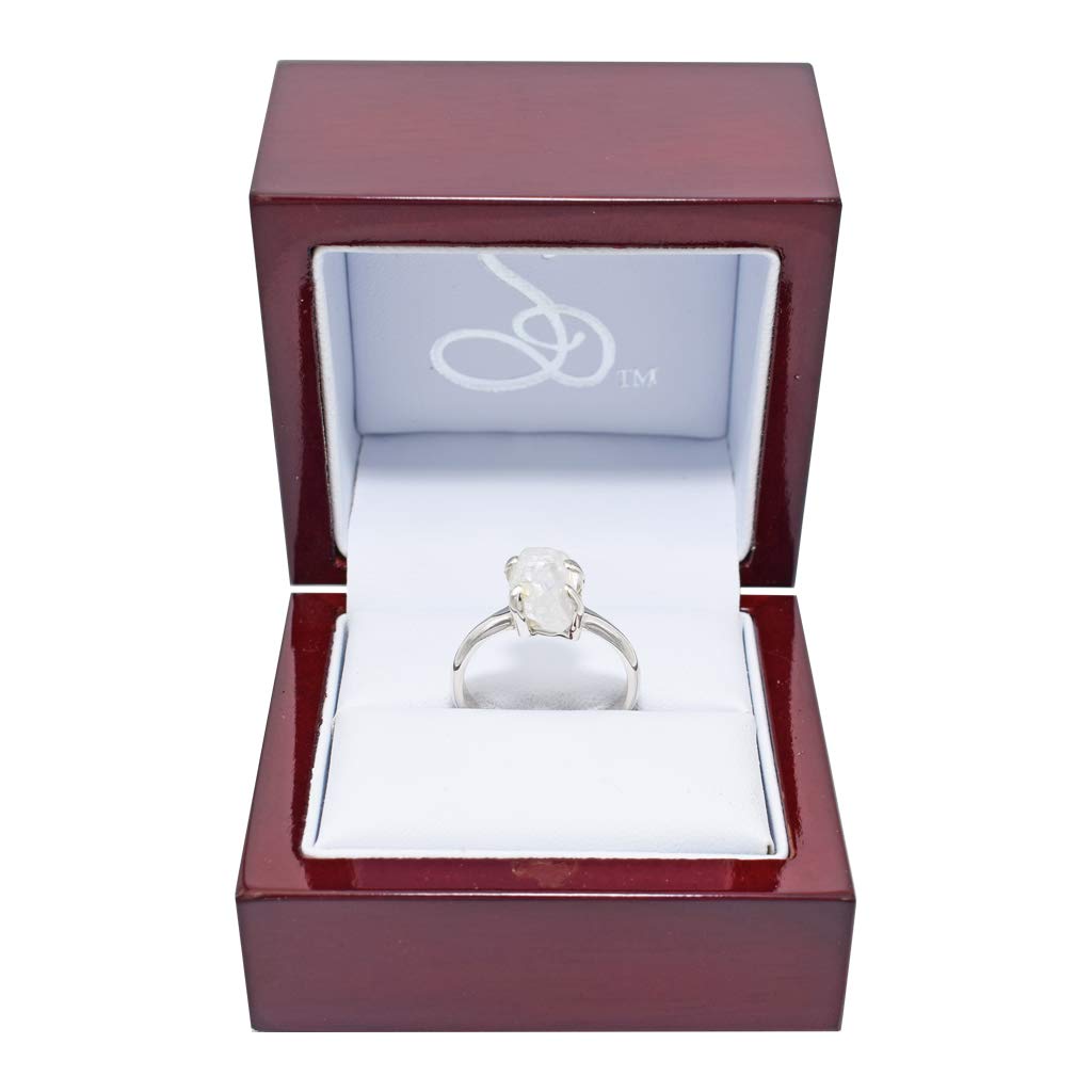 Starborn Phenacite Crystal Ring – 3.0 Carats Clear Natural Gemstone Jewelry for Women – Perfect for Healing, Meditation & Spiritual Energy Work