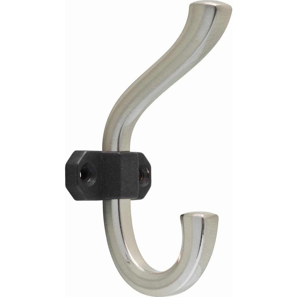 Modern Nickel & Black Wall Coat Hook - Stylish Hat & Jacket Hanger for Entryway, Bedroom, or Mudroom Organization