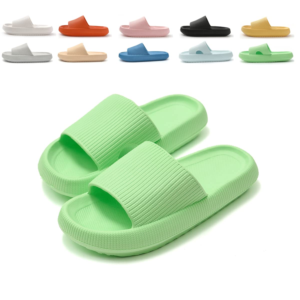PAROTI Cloud Slides Pillow Slippers for Women & Men - Open Toe Massage Platform Sandals, Non-Slip Shower & Indoor House Slippers - Perfect for Spa, Bathroom, and Relaxing at Home