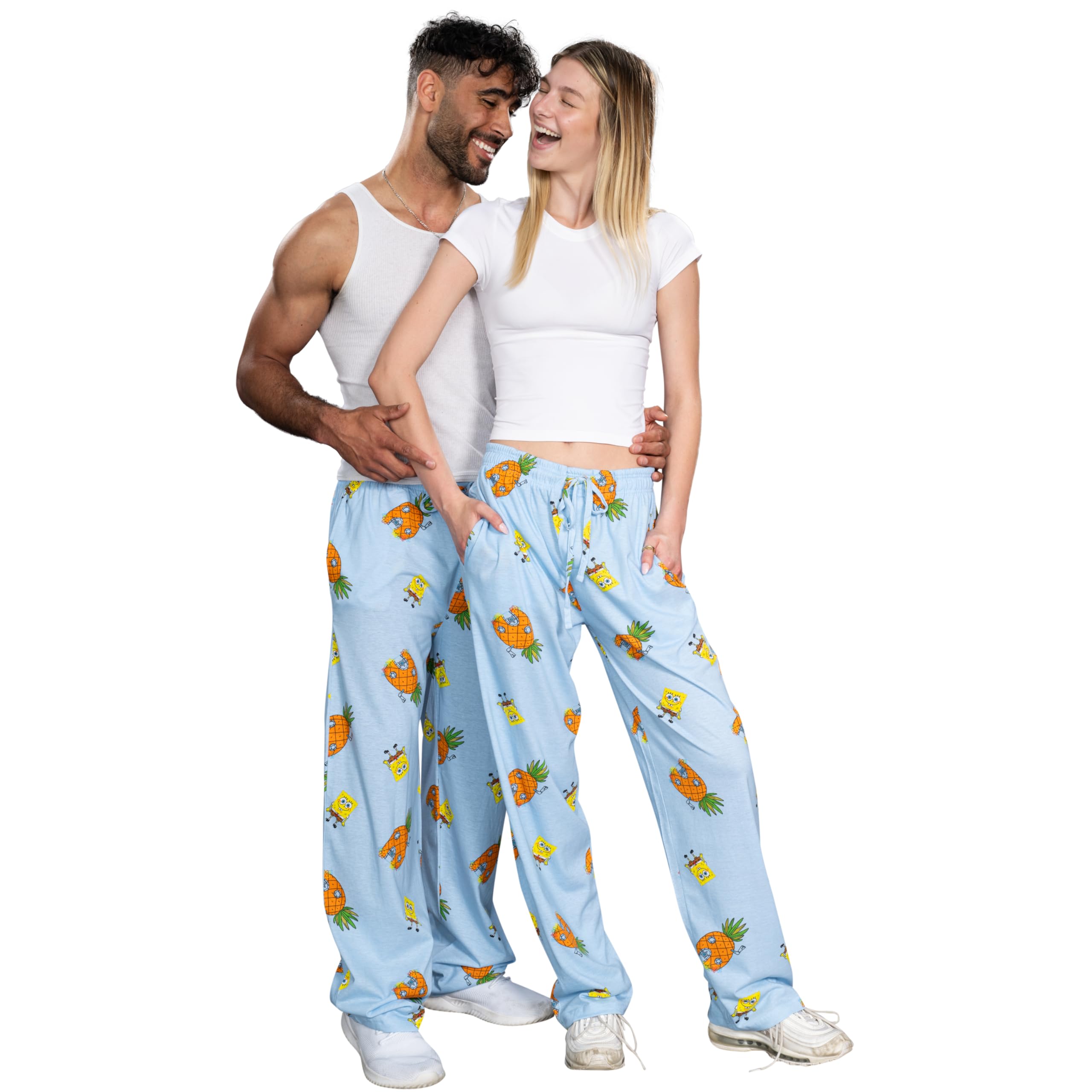 SpongeBob SquarePants Pineapple House Lounge Pants for Men & Women - Soft Cartoon Character Sleepwear Pajama Bottoms - Perfect for Home Relaxation, Sleepovers and Nickelodeon Fans Gifts