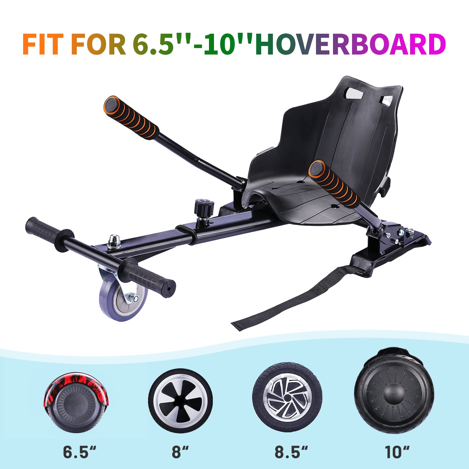 Self Balancing Hoverboard with Seat & Go-Kart Attachment - 6.5