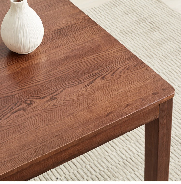 Solid Oak Wood Square Dining Table - Rustic Farmhouse Style for Kitchen, Dining Room & Small Space Gatherings