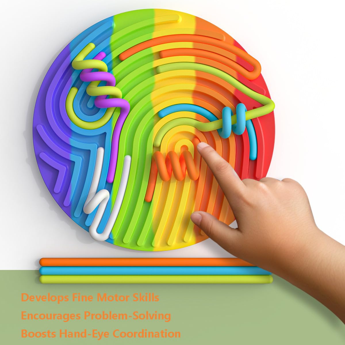 Sensory Activity Board for Kids - Calming Fidget Toys for Autism, ADHD, Anxiety & Stress Relief - Montessori Classroom Learning Tools - Rainbow Heart Design - Perfect for Home, School & Therapy Use