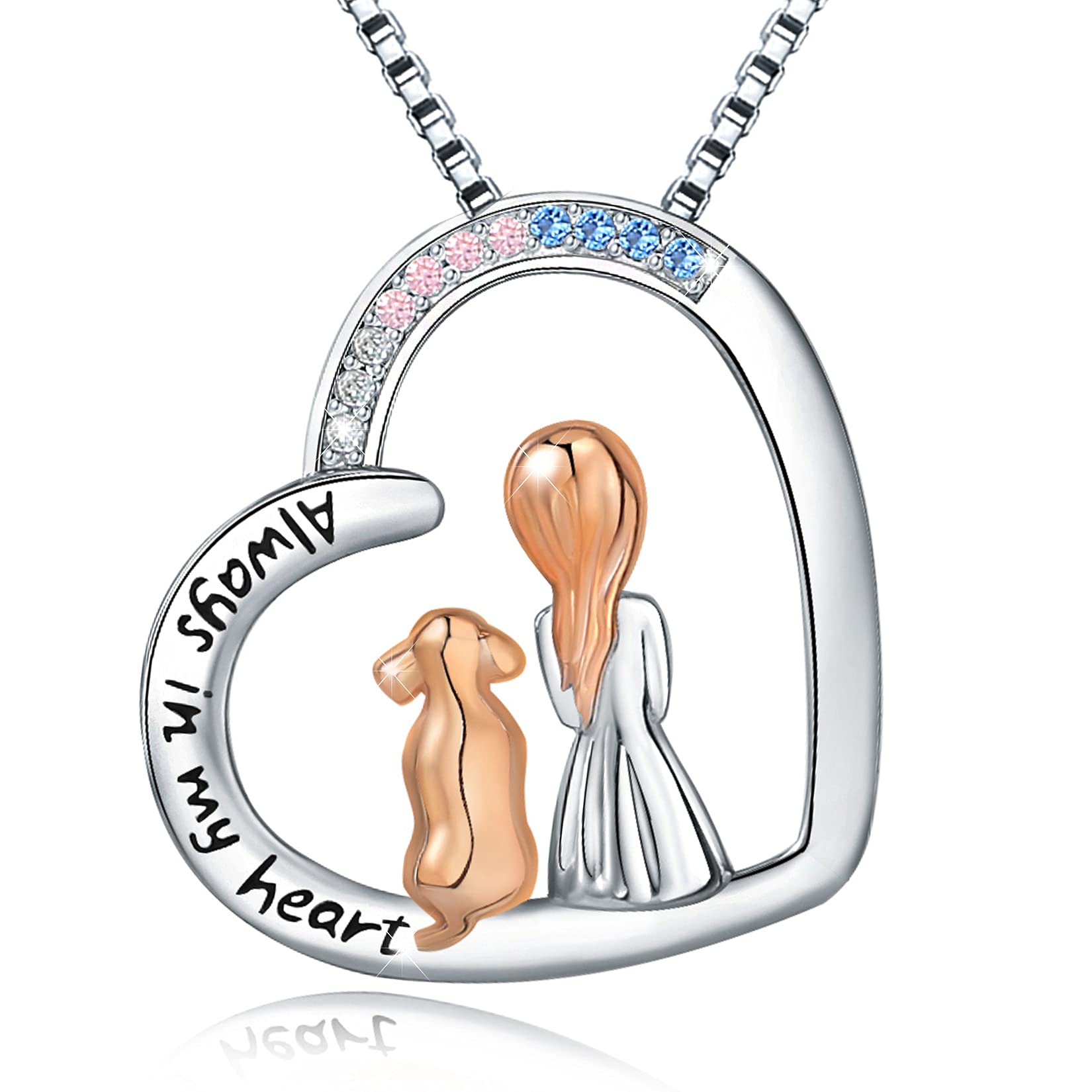 925 Sterling Silver Cute Cat & Dog Pendant Necklace - Dainty Animal Jewelry for Women, Perfect Gift for Daughter's Birthday, Mother's Day & Pet Lovers | Great for Everyday Wear, Date Nights & Special Occasions