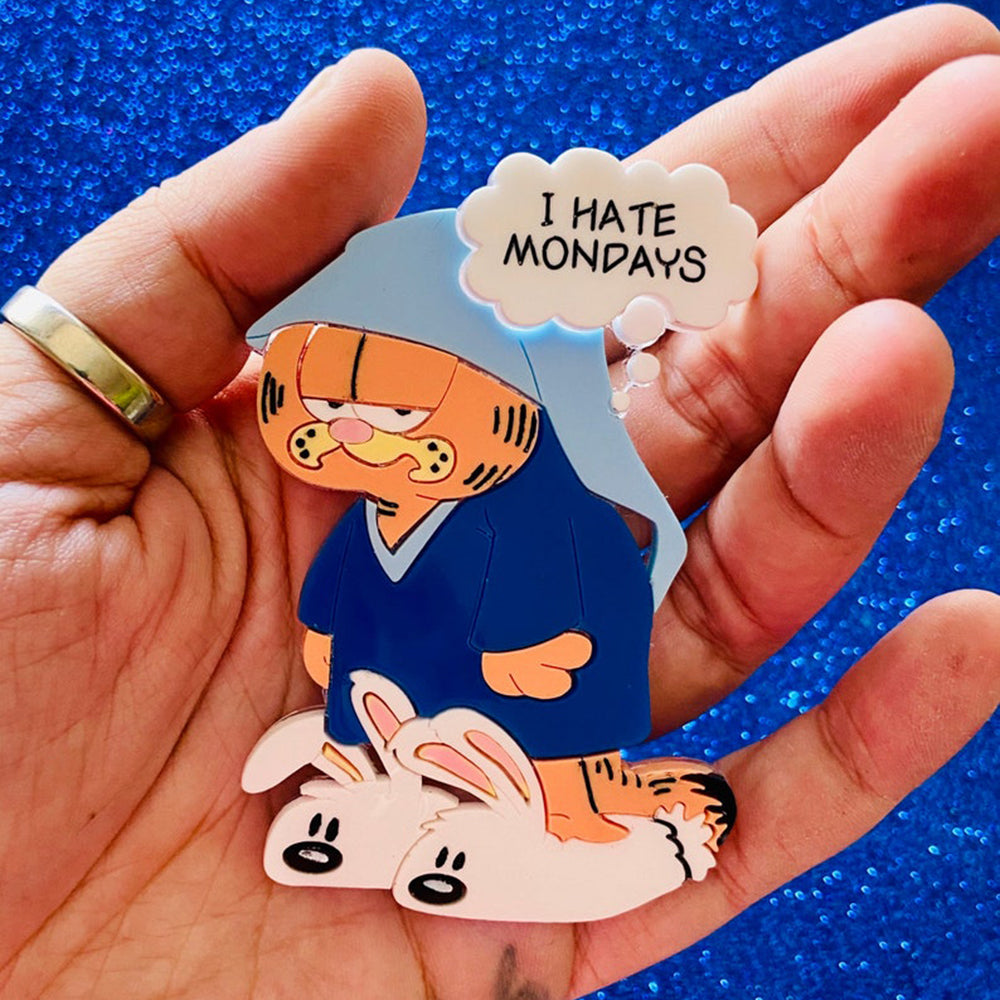 Monday Struggle Acrylic Brooch - Cute Cartoon Pin Badge for Backpacks & Jackets by Makokot Design | Fun Office & School Accessory Gift