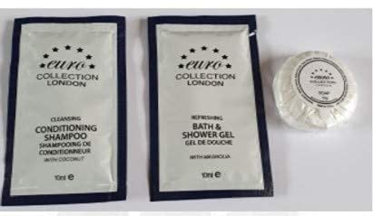 Anti-Dandruff Conditioning Shampoo & Body Wash - Mini Travel Size (10ml Sachets & 15g Bars) for Sensitive Skin - Pack of 300 (100 Each) - Perfect for Hotels, Gyms & On-the-Go Hygiene