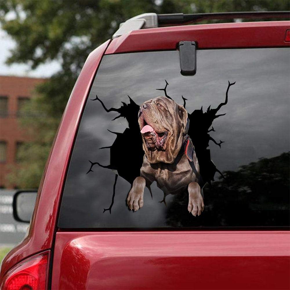 Realistic Neapolitan Mastiff Car Decals - Pack of 2 High-Quality Dog Stickers for Windows & Walls (8