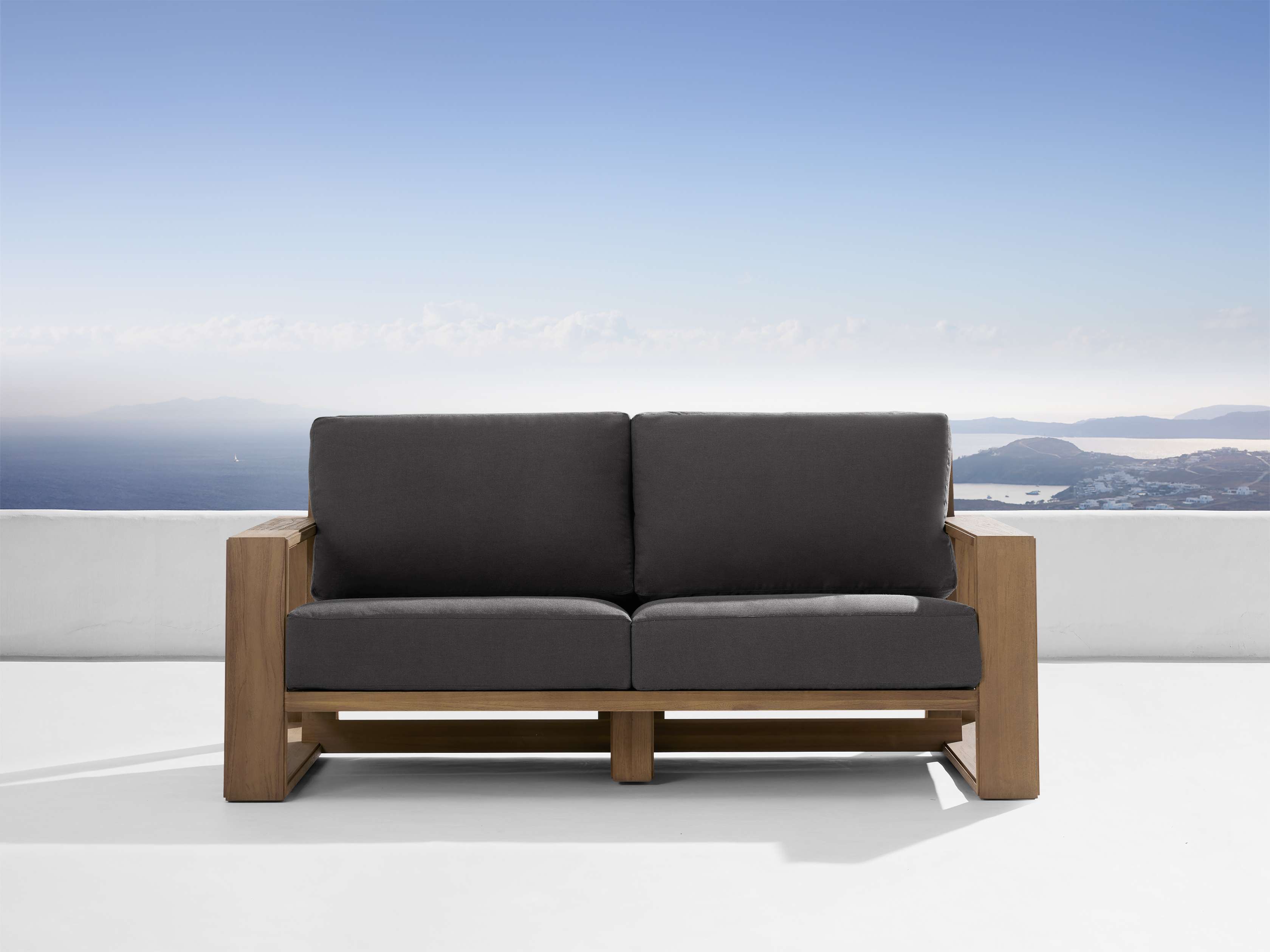 Premium Teak Outdoor Sofa Set - Durable & Weather-Resistant Patio Furniture for Garden, Poolside, and Backyard Relaxation