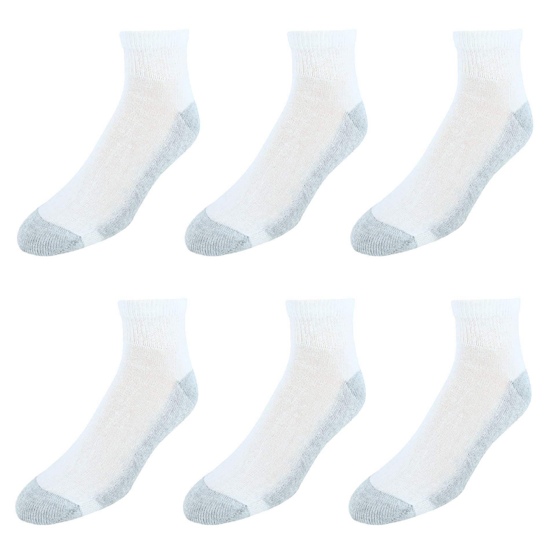 Hanes Men's Double Tough Ankle Socks 6-Pack - Big & Tall Yoga Socks with White/Grey Foot Bottom (Size 6-12 US) - Comfortable Athletic Socks for Running, Gym Workouts & Everyday Wear