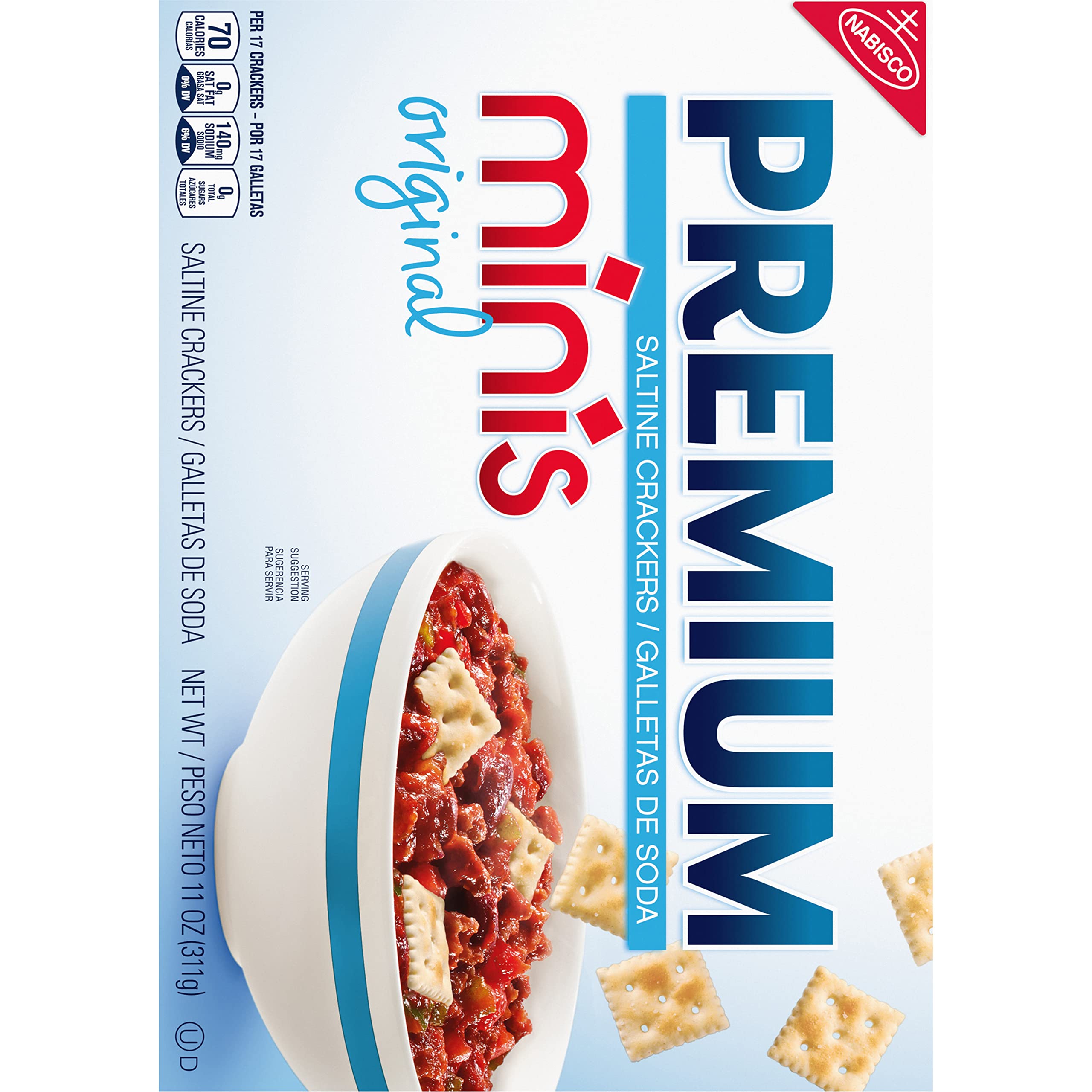 Premium Original Mini Saltine Crackers - Crunchy & Delicious Lunch Snacks, Bulk Pack (6-11 oz Boxes) - Perfect for School Lunches, Office Snacks & Party Platters